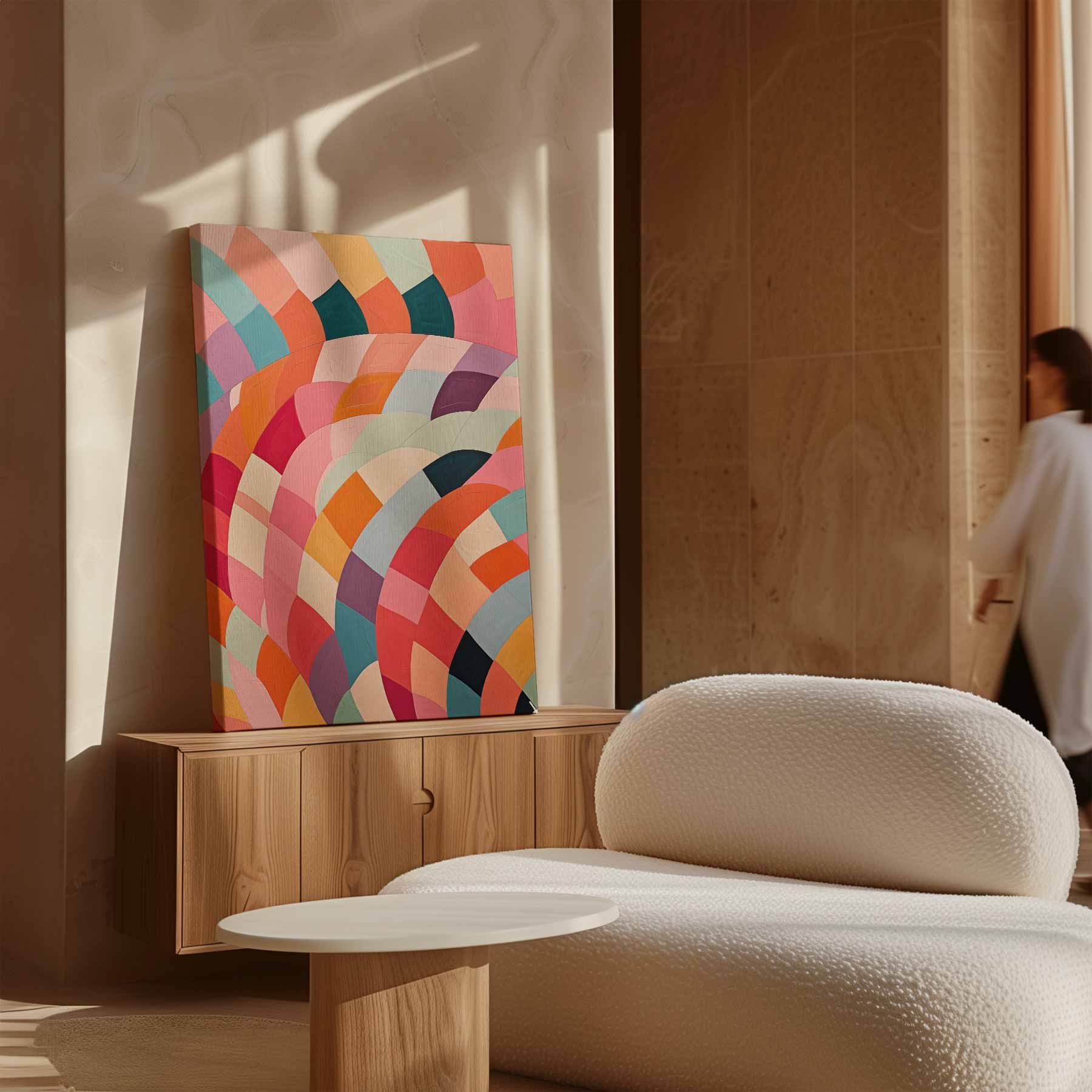 Kleurrijke Abstracte Harmonie Kunstwerk-canvas-dibond-plexiglas-wanddecoratie-WallArtistic