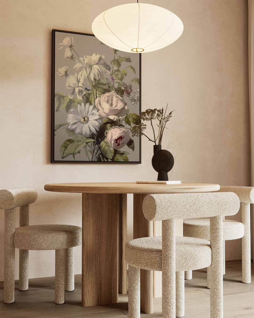 Romantisch Bloemenboeket Schilderij Kunstwerk-canvas-dibond-plexiglas-wanddecoratie-WallArtistic
