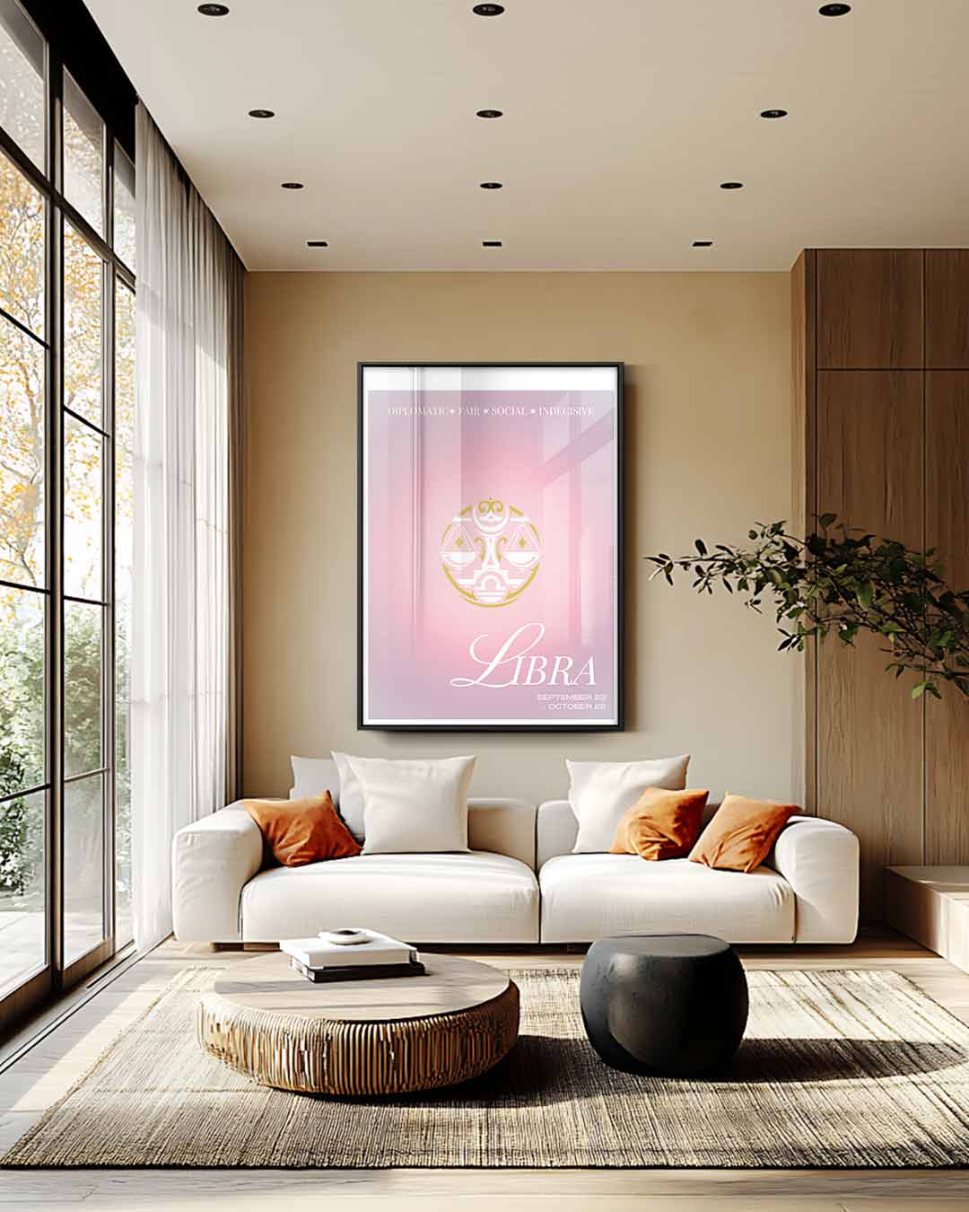 Stijlvolle Weegschaal Illustratie Kunstwerk-canvas-dibond-plexiglas-wanddecoratie-WallArtistic