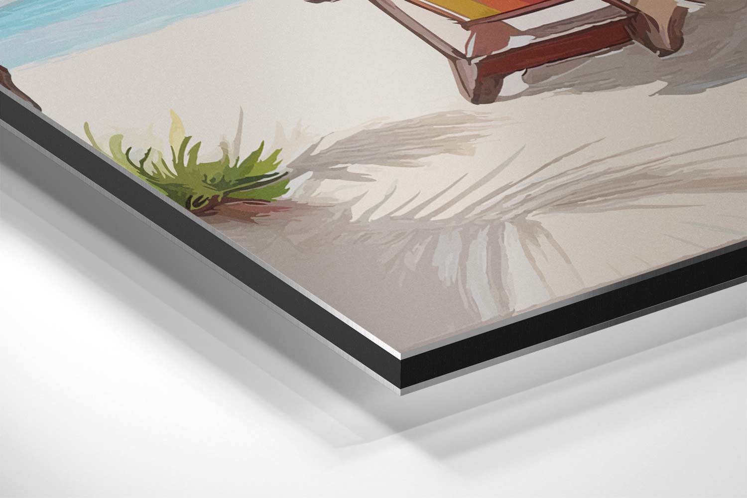 Zomers Strandzicht Schilderij Kunstwerk-canvas-dibond-plexiglas-wanddecoratie-WallArtistic