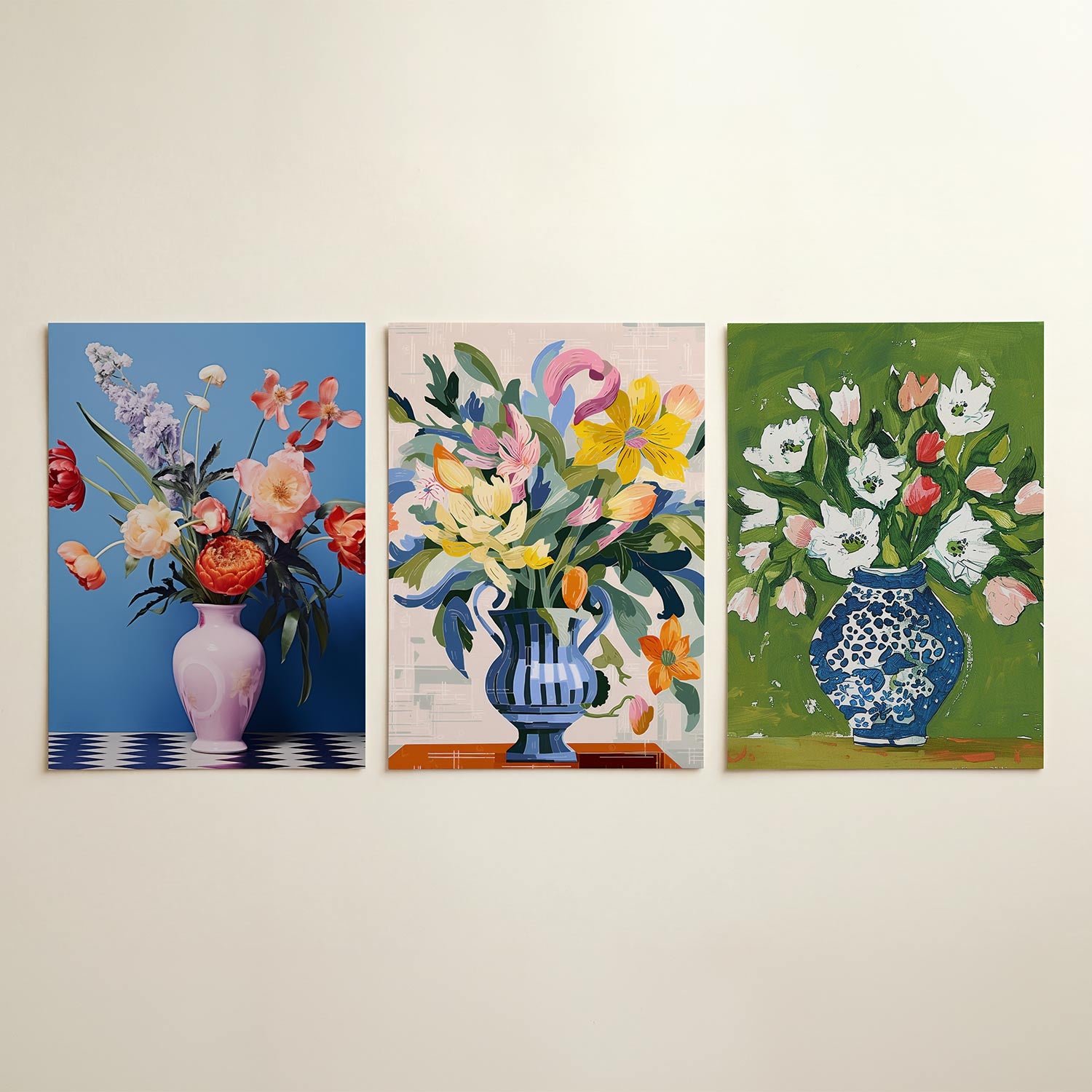 Bloemen en patronen Posterset
