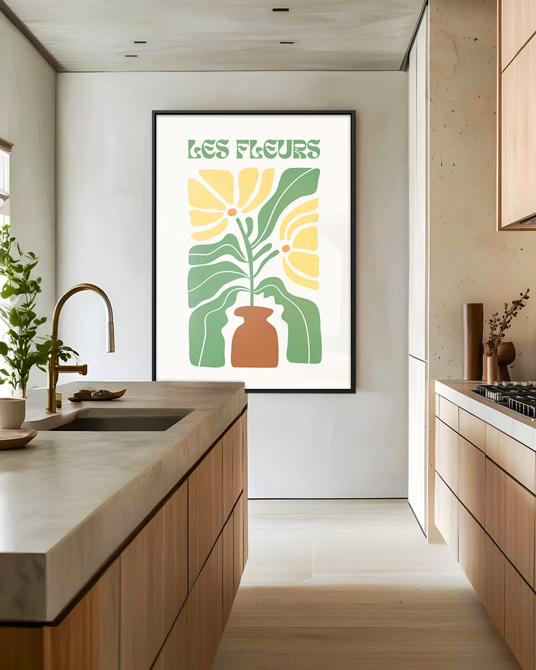 Bloemen in Vaas kunstposter Kunstwerk-canvas-dibond-plexiglas-wanddecoratie-WallArtistic