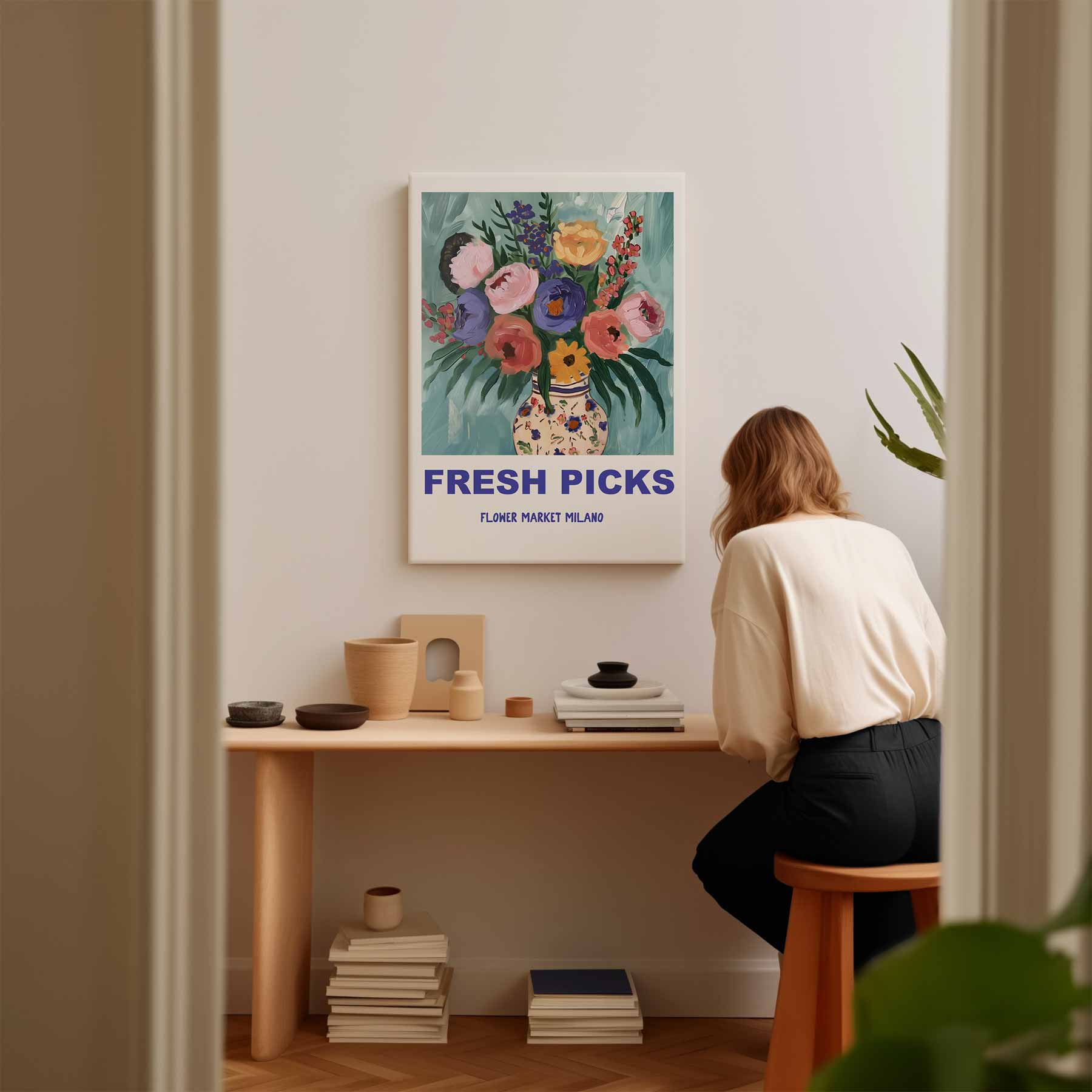 Bloemenpracht in Milaan Kunstwerk-canvas-dibond-plexiglas-wanddecoratie-WallArtistic