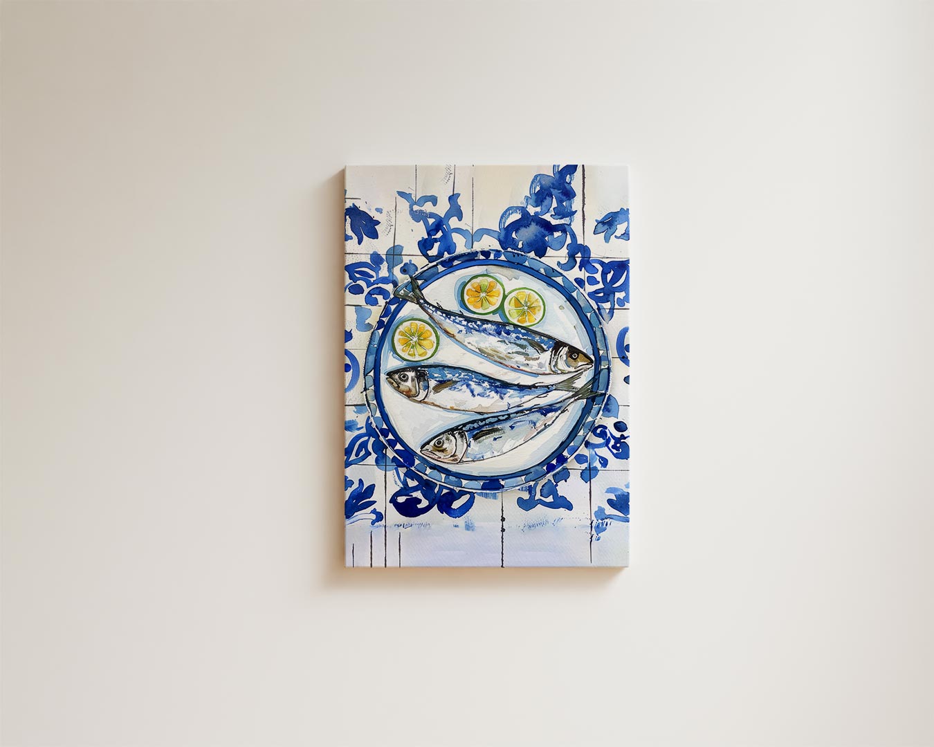 Vissersdromen in Blauw Kunstwerk-canvas-dibond-plexiglas-wanddecoratie-WallArtistic