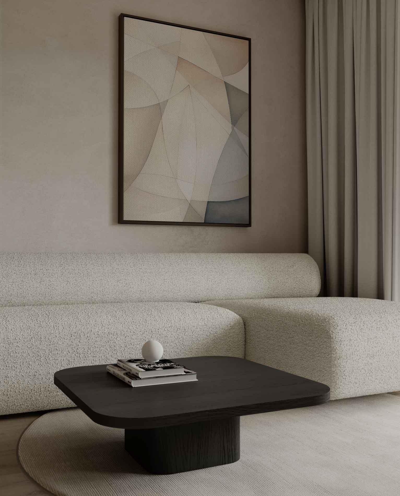 Subtiele Abstractie in Neutrale Tinten Kunstwerk-canvas-dibond-plexiglas-wanddecoratie-WallArtistic
