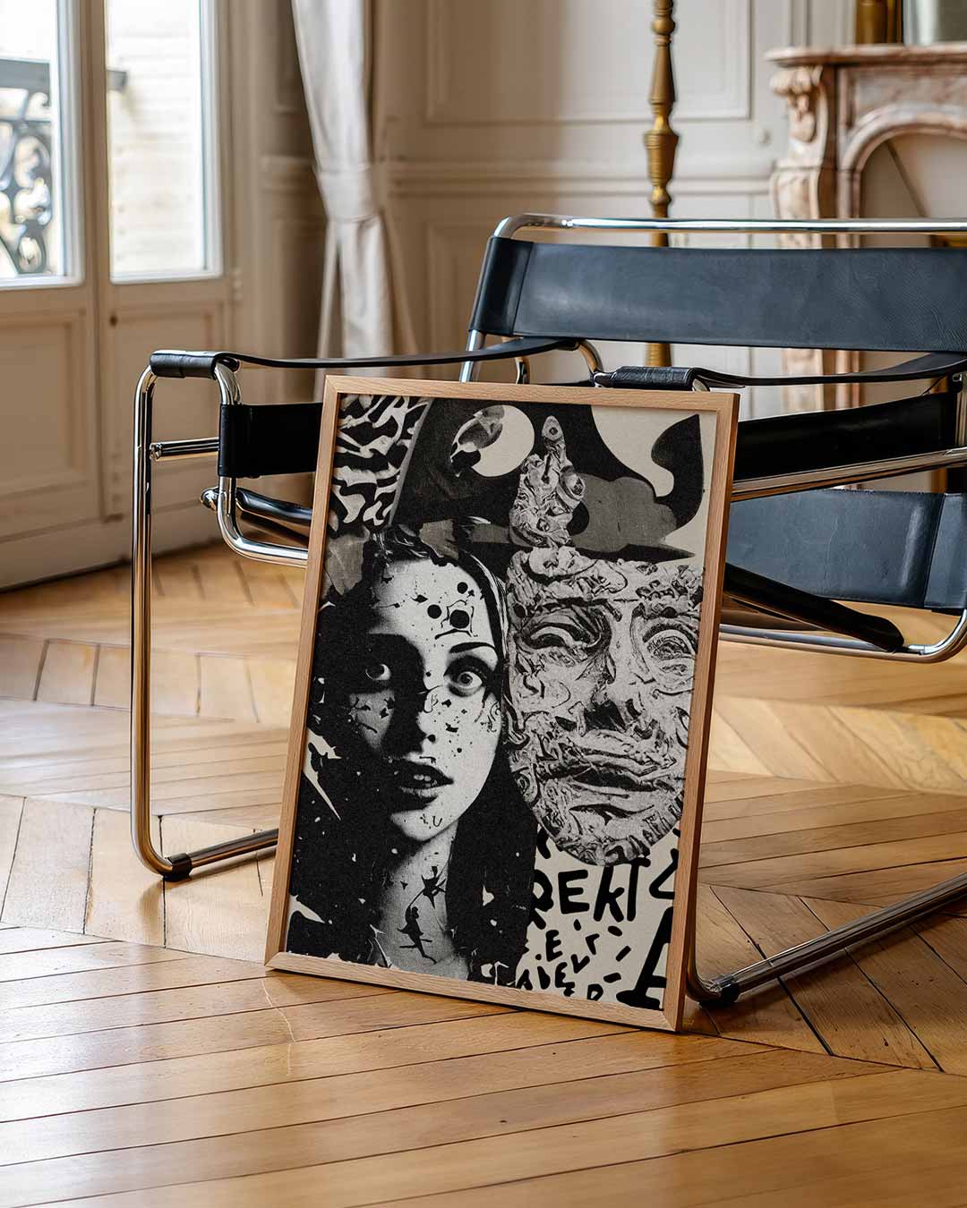 Collage in zwart-wit Poster-WallArtistic