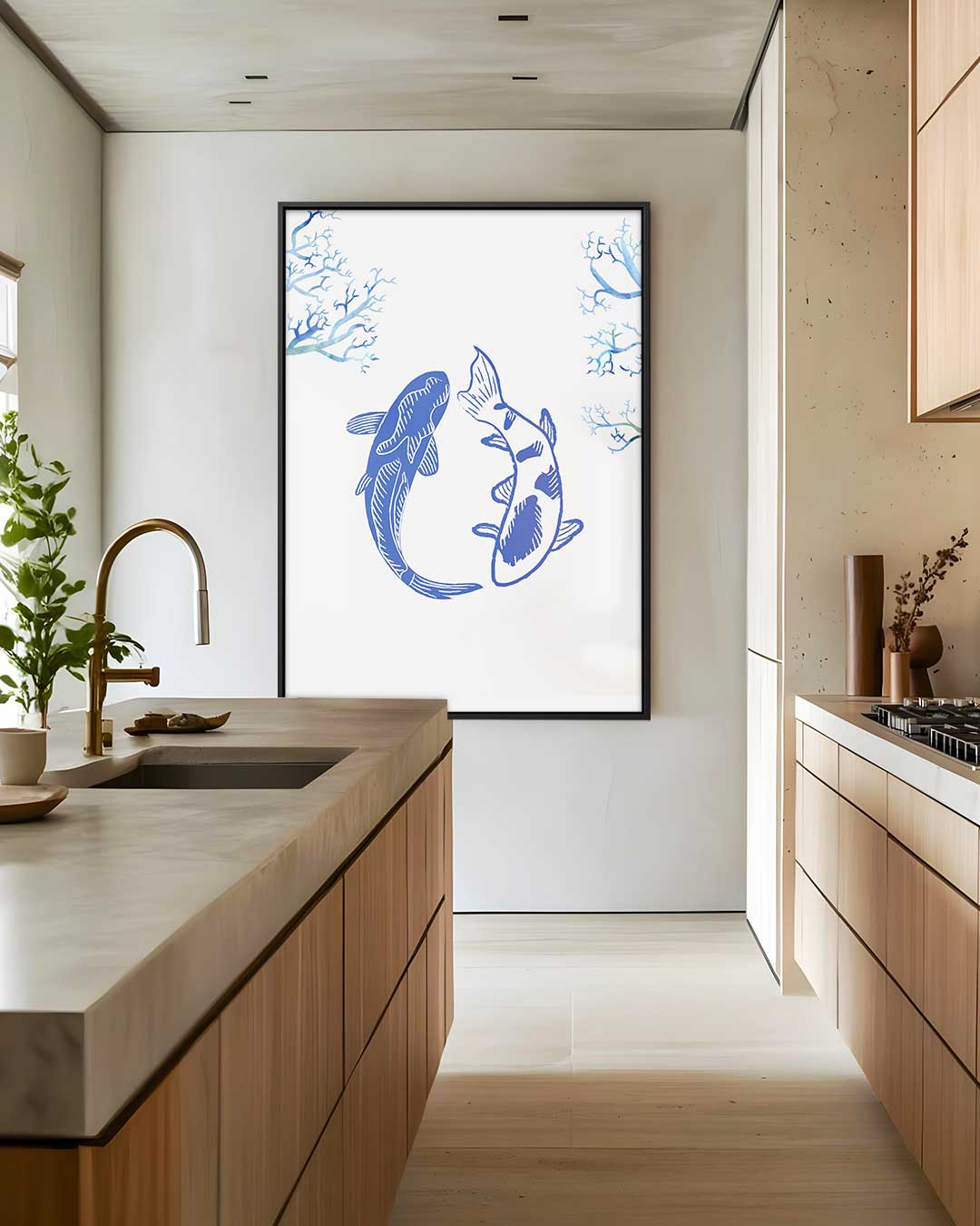 Dans van de Koi Kunstwerk-canvas-dibond-plexiglas-wanddecoratie-WallArtistic