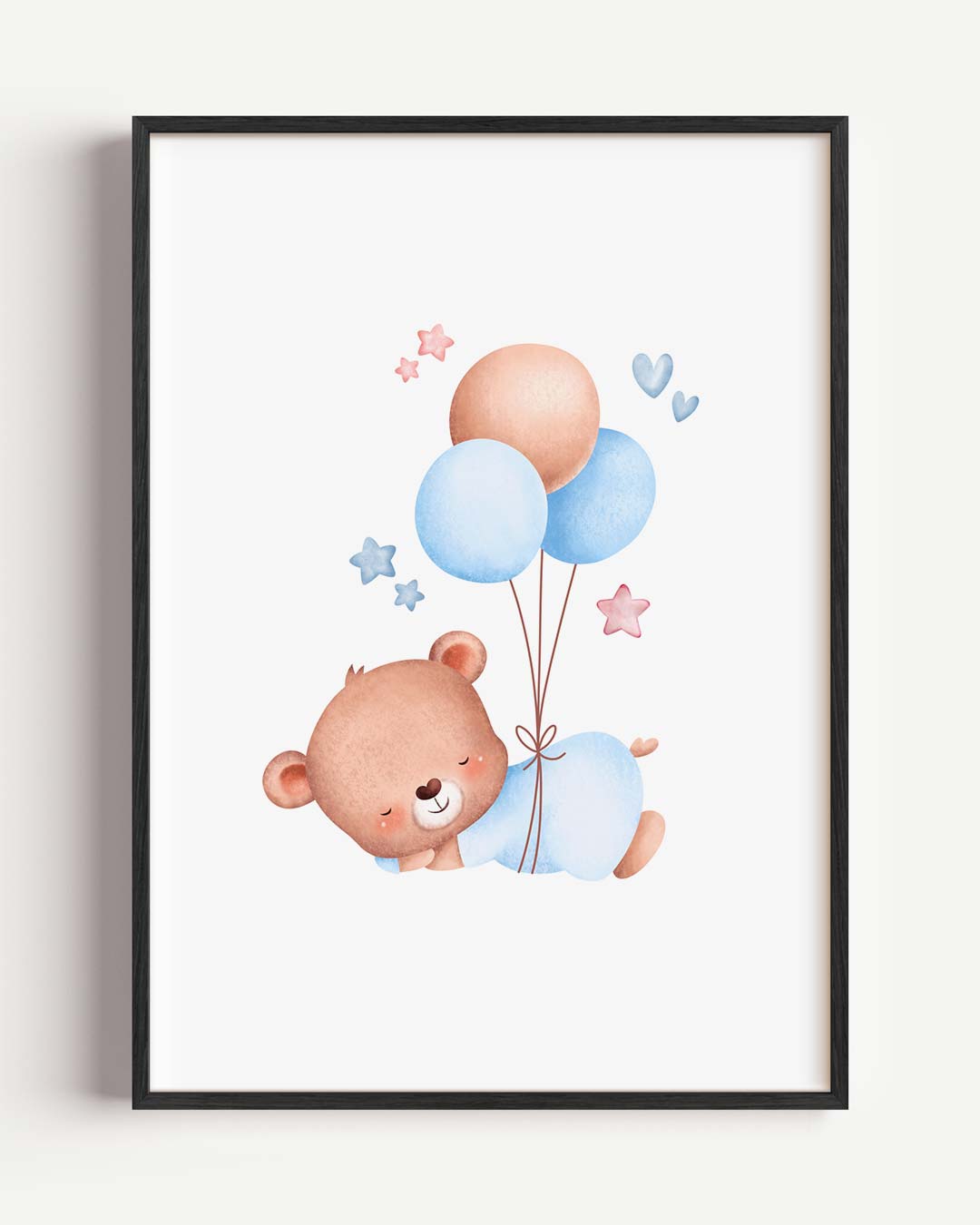 Schattige Slapende Beer met Ballonnen Poster-WallArtistic