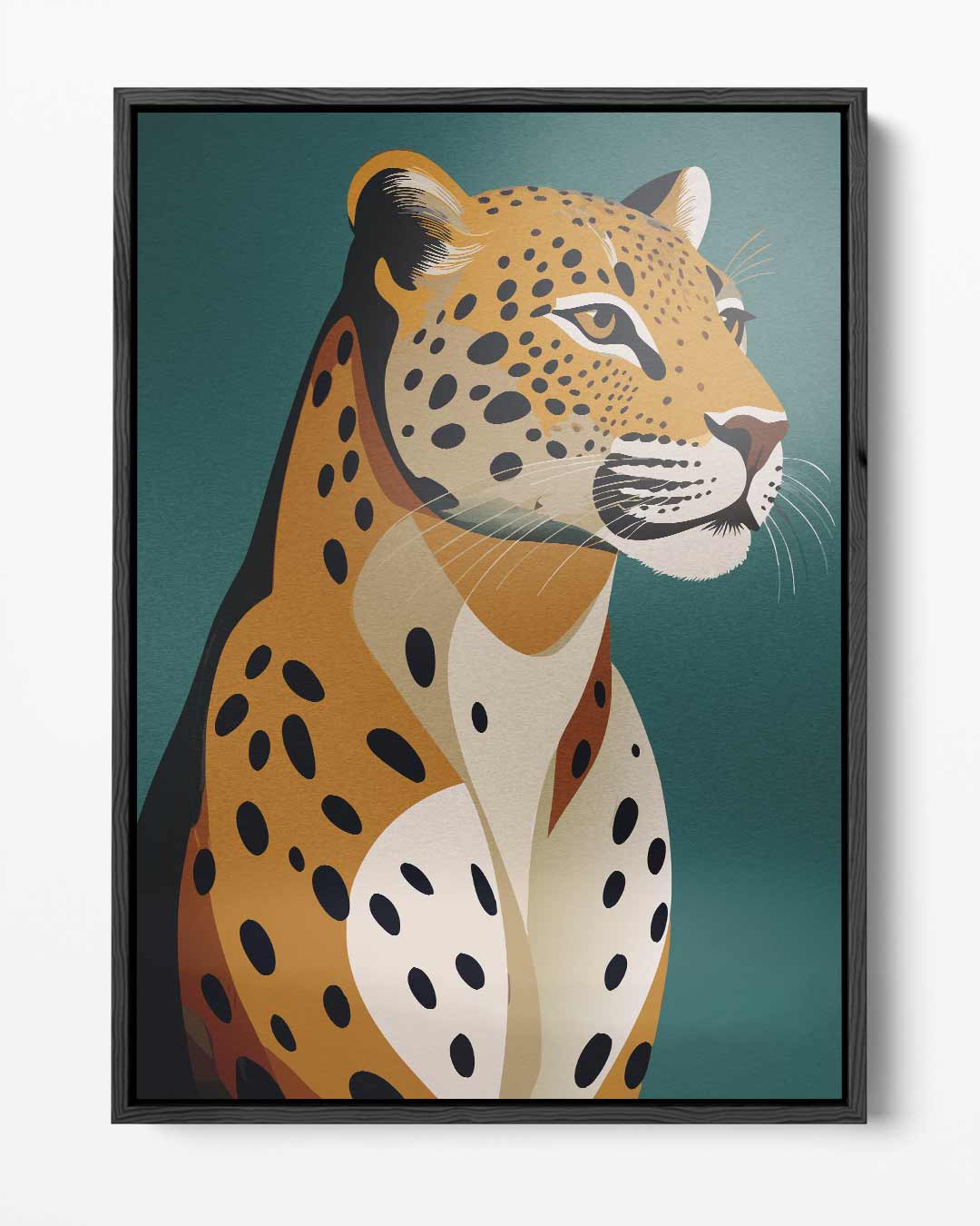 Majestueuze Luipaard op Abstracte Achtergrond Kunstwerk-canvas-dibond-plexiglas-wanddecoratie-WallArtistic