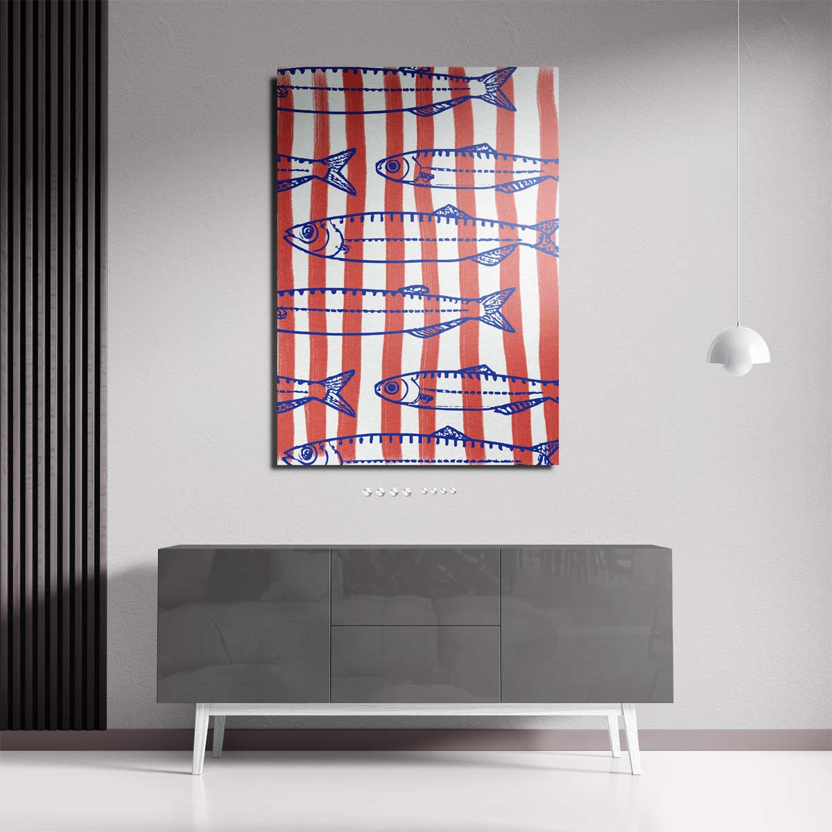 Vrolijke Vissenstrepen Kunstwerk-canvas-dibond-plexiglas-wanddecoratie-WallArtistic