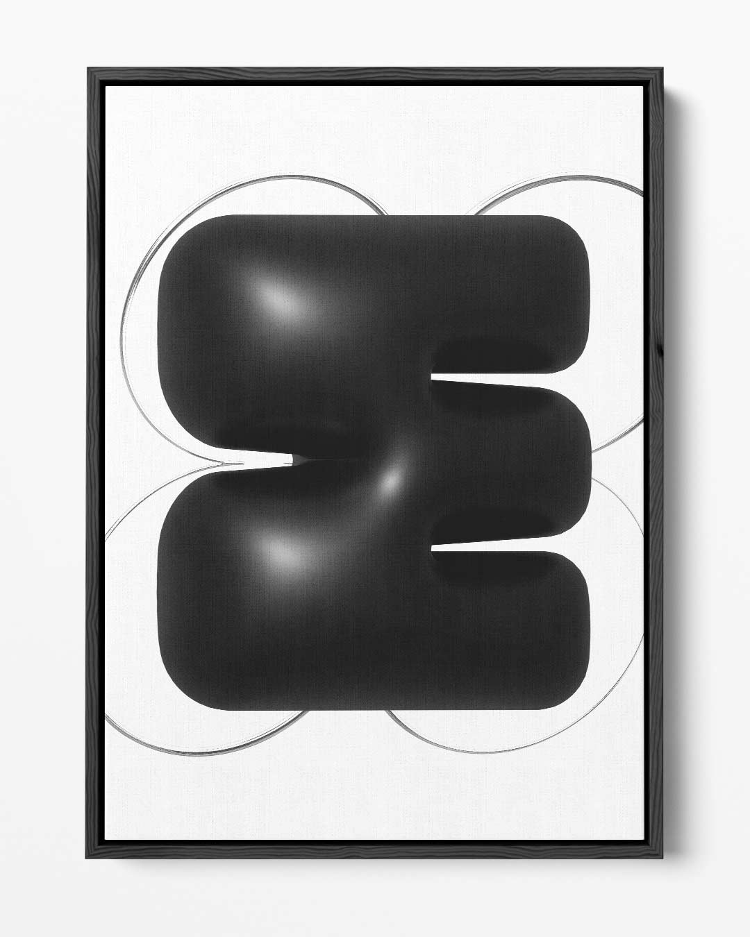 Abstracte Zwarte Sculptuur Kunstwerk-canvas-dibond-plexiglas-wanddecoratie-WallArtistic
