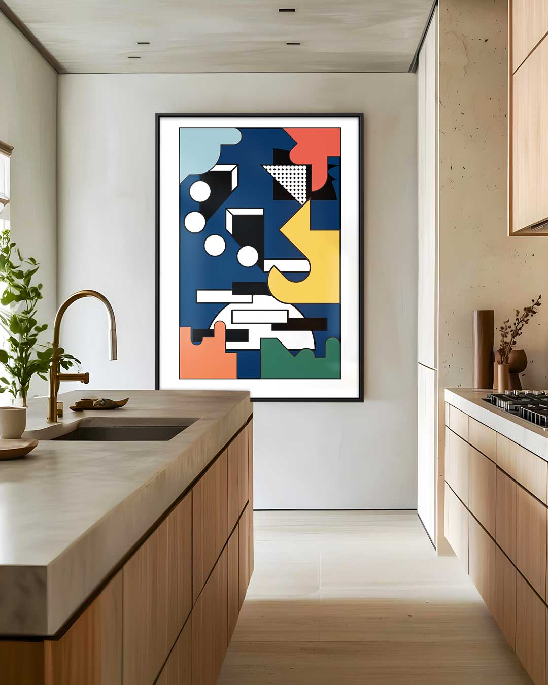 Moderne Geometrische Stijl Kunstwerk-canvas-dibond-plexiglas-wanddecoratie-WallArtistic