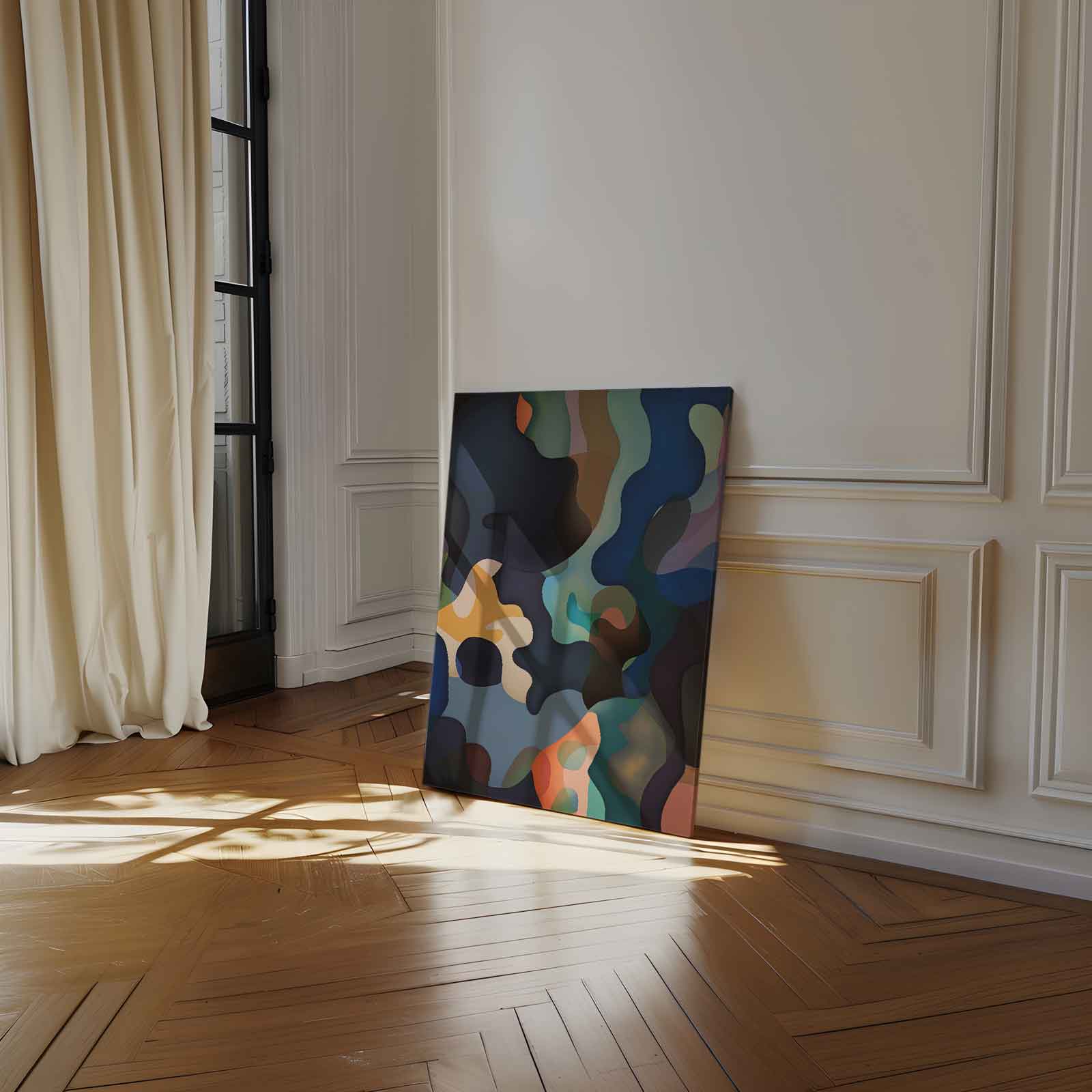 Kleurrijke Golven Kunstwerk-canvas-dibond-plexiglas-wanddecoratie-WallArtistic