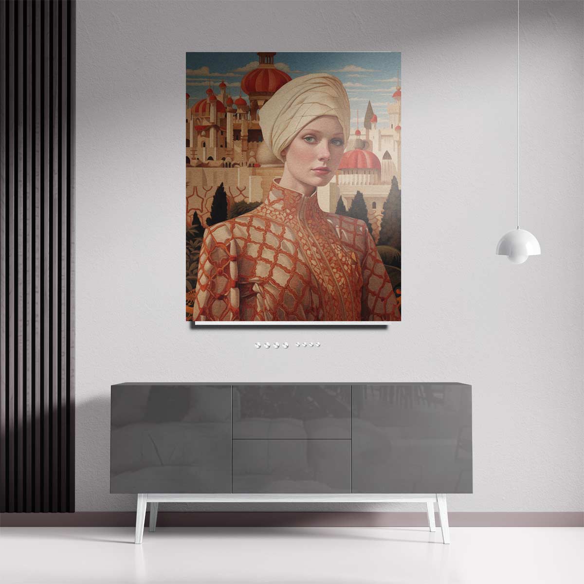 Oosters Elegantie Portret Kunstwerk-canvas-dibond-plexiglas-wanddecoratie-WallArtistic