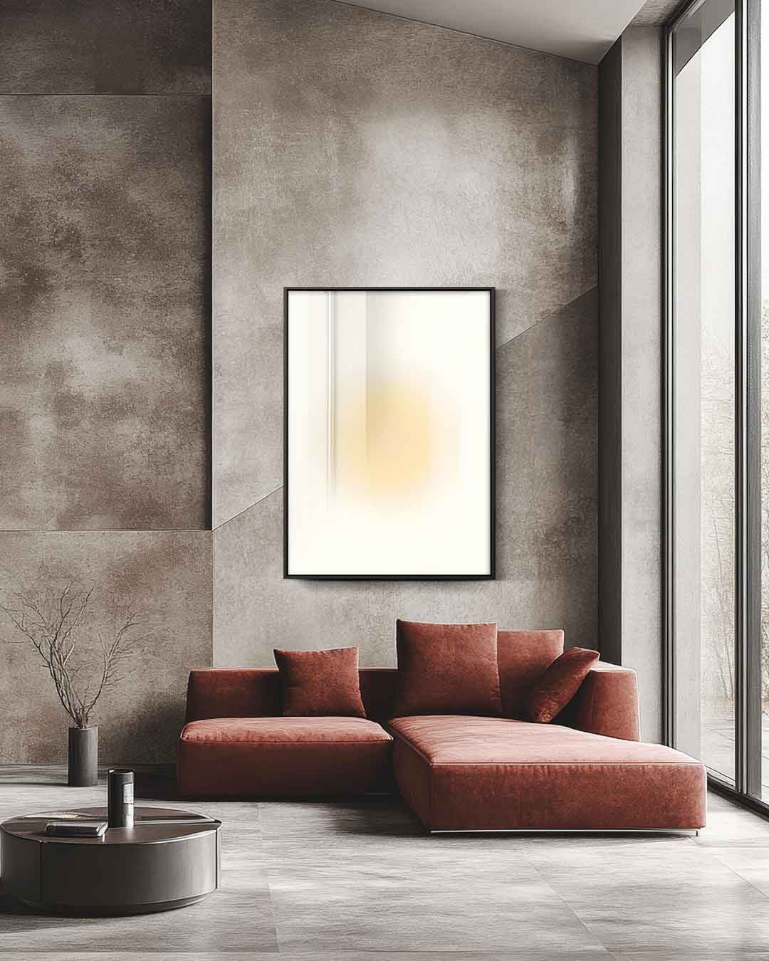 Zonsopgang Aquarel Cirkel Kunstwerk-canvas-dibond-plexiglas-wanddecoratie-WallArtistic