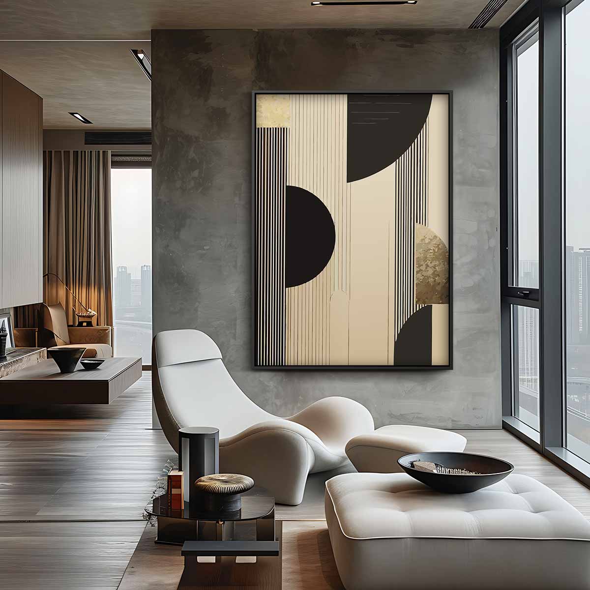 Moderne Geometrische Harmonie Kunstwerk-canvas-dibond-plexiglas-wanddecoratie-WallArtistic
