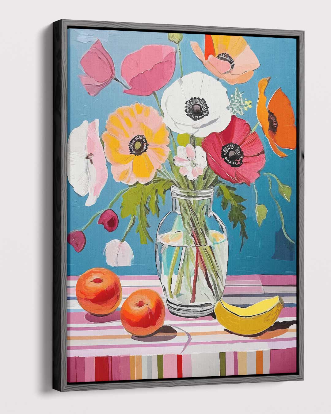 Bloemrijke Kleurenpracht in Vaas Kunstwerk-canvas-dibond-plexiglas-wanddecoratie-WallArtistic