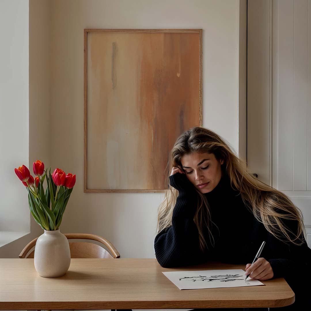 Warme Aardetinten Abstracte Poster-WallArtistic