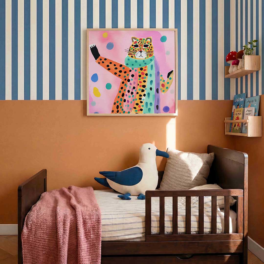 Luipaard met sjaal Poster