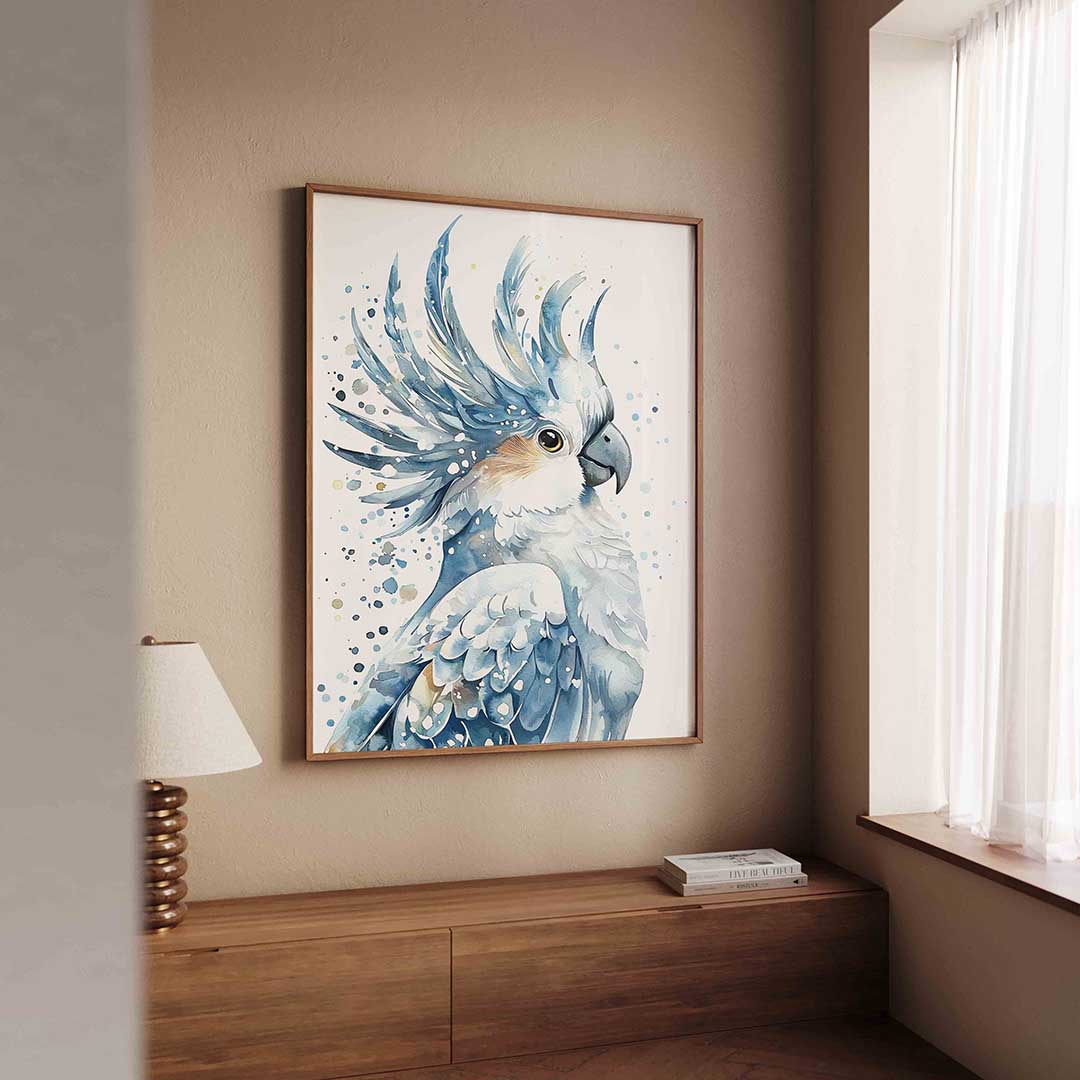 Papegaai in blauw Poster