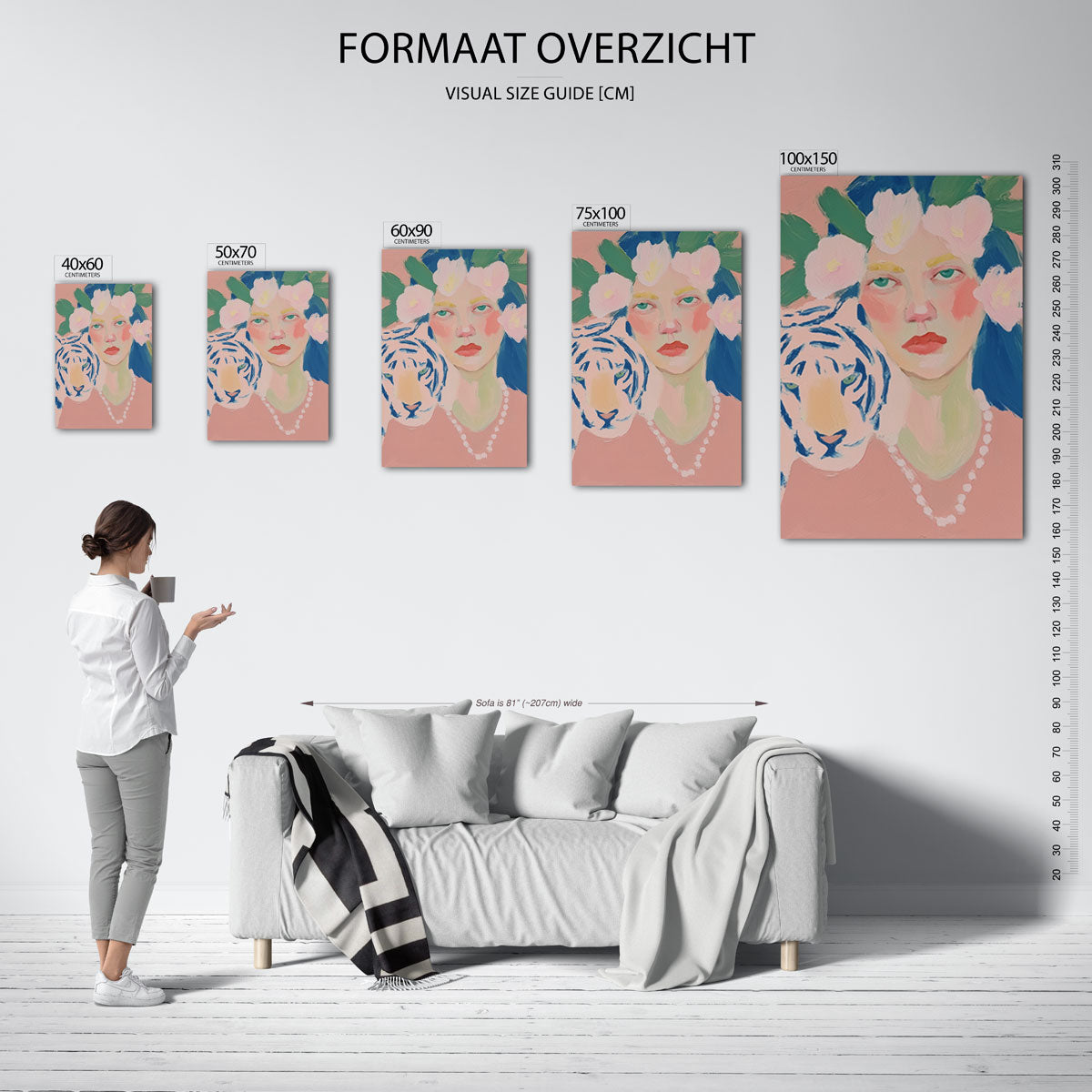 Dromerige portret tijger Kunstwerk
