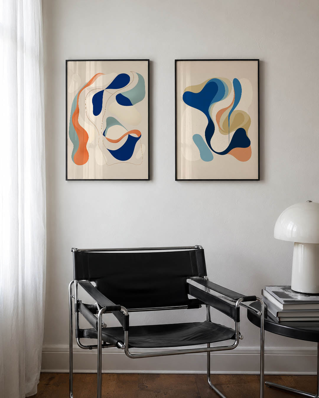 Vloeiende kleurvlakken Posterset