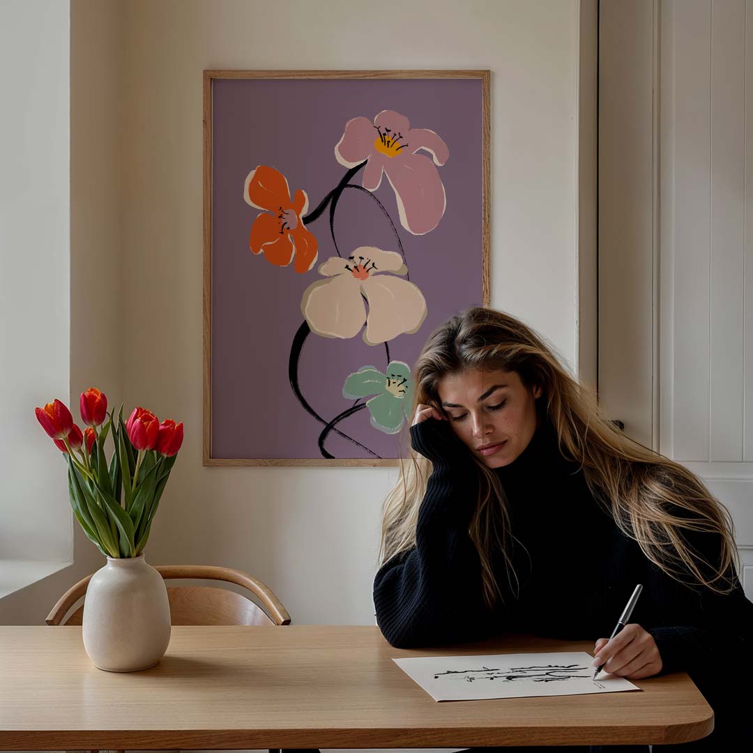 Stijlvolle Bloemenpracht Poster-WallArtistic
