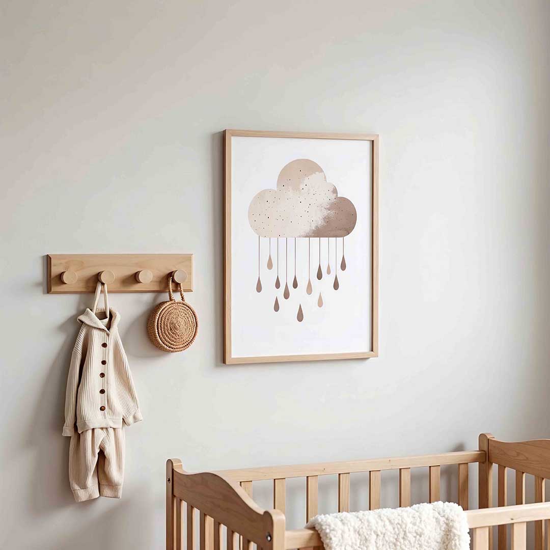 Wolk met regendruppels Poster
