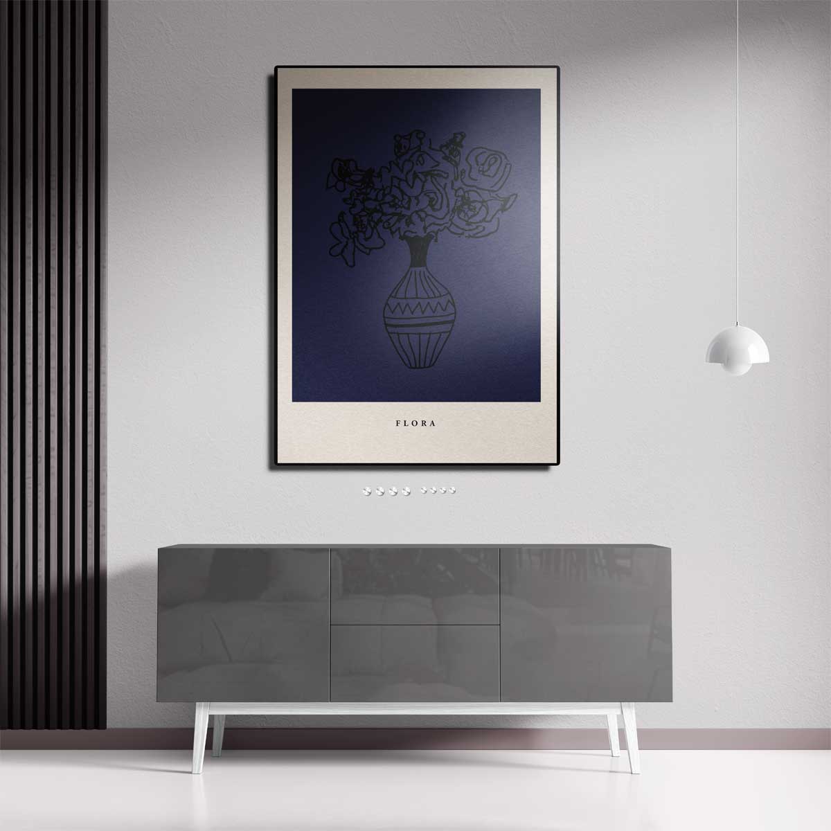 Abstracte Bloemenvazen Print Kunstwerk-canvas-dibond-plexiglas-wanddecoratie-WallArtistic
