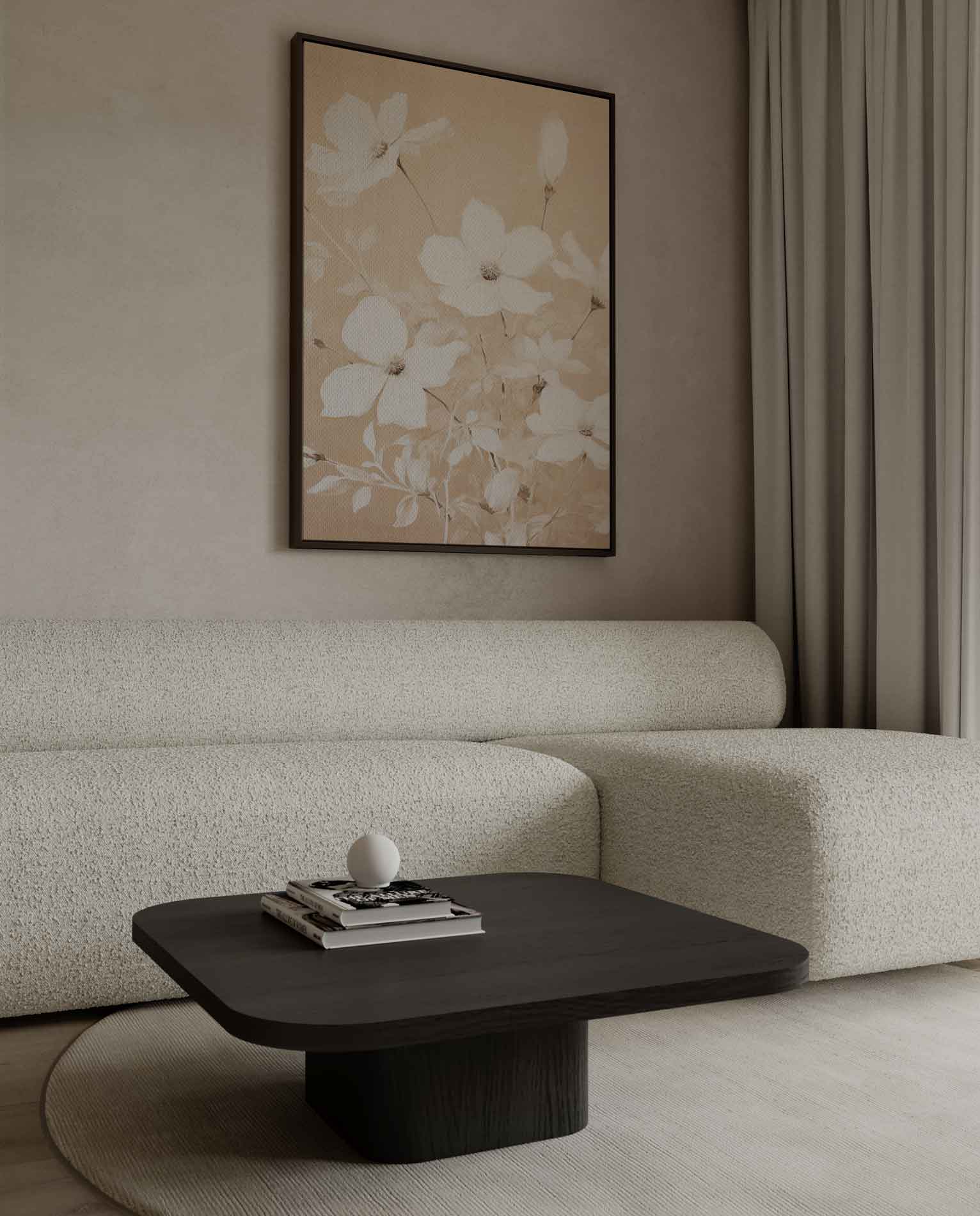 Bloemen in Subtiele Kleuren Kunstwerk-canvas-dibond-plexiglas-wanddecoratie-WallArtistic