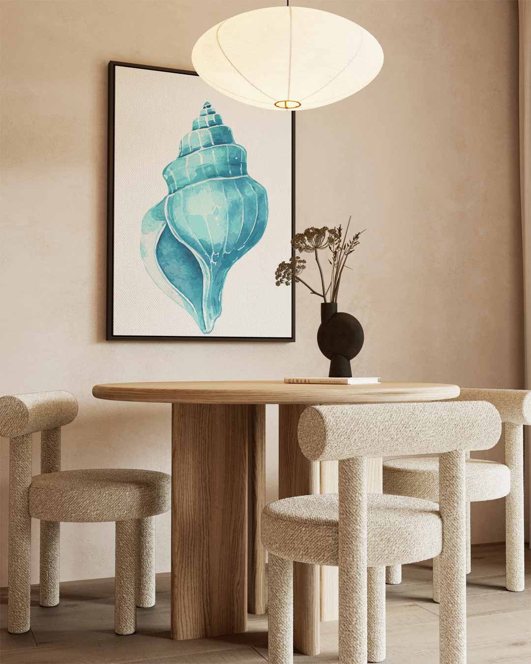 Turquoise Zeeschelp Kunstwerk Kunstwerk-canvas-dibond-plexiglas-wanddecoratie-WallArtistic