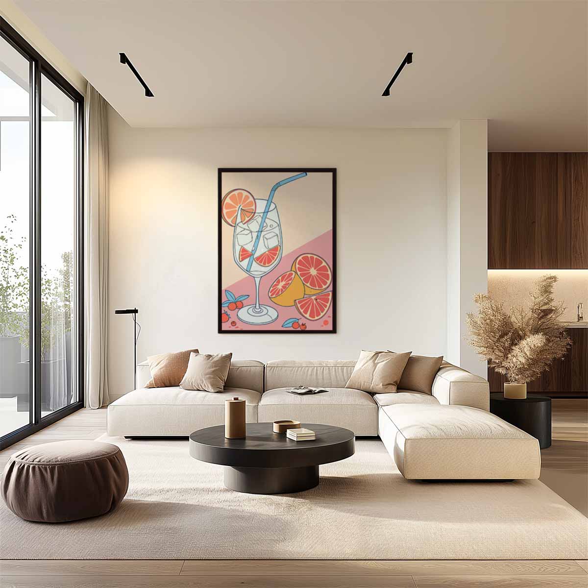 Zonnige Citrus Cocktail Kunstwerk-canvas-dibond-plexiglas-wanddecoratie-WallArtistic