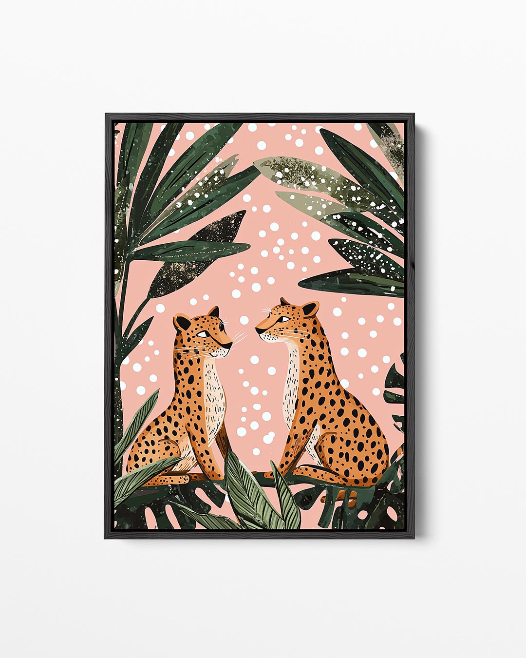 Luipaarden en bladeren Kunstwerk