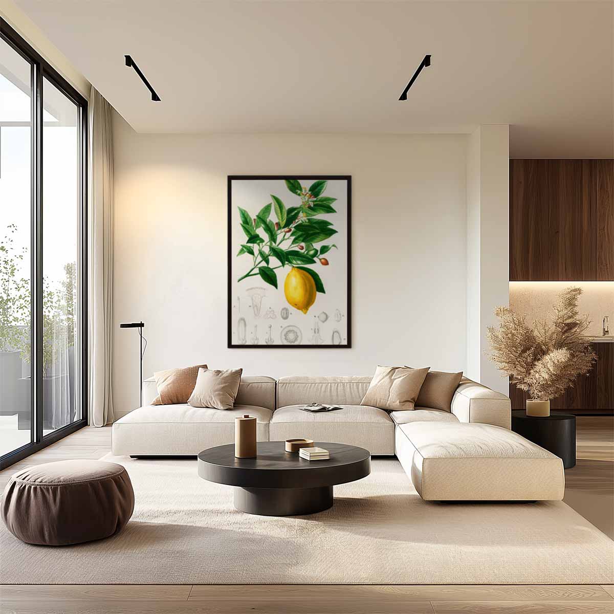 Botanische Illustratie van Citroenplant Kunstwerk-canvas-dibond-plexiglas-wanddecoratie-WallArtistic