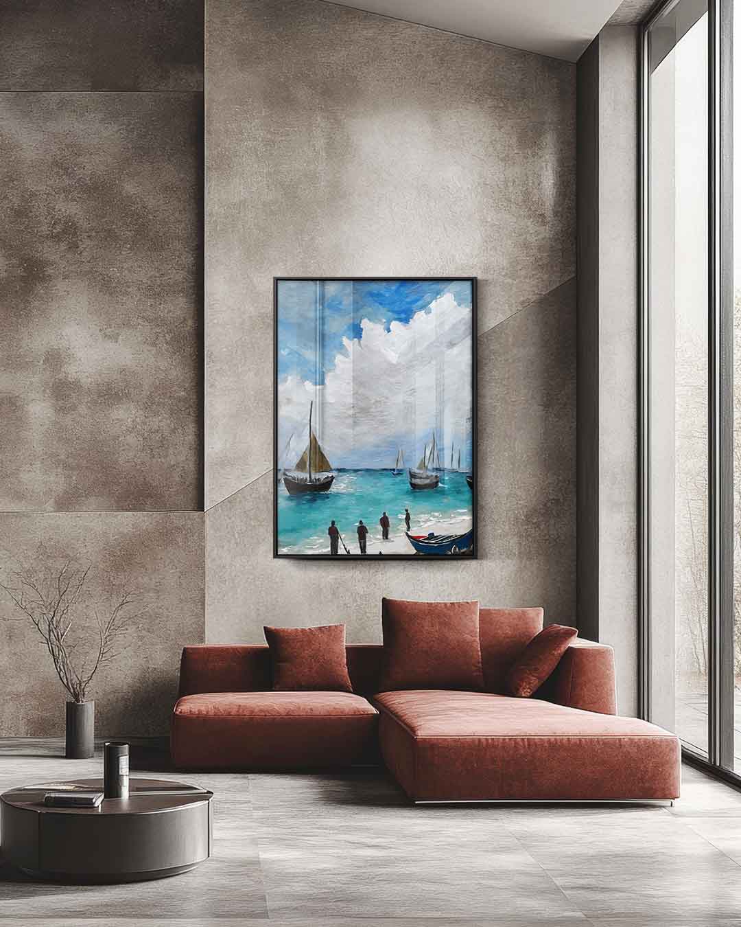 Zomers Dagje aan Zee Kunstwerk-canvas-dibond-plexiglas-wanddecoratie-WallArtistic