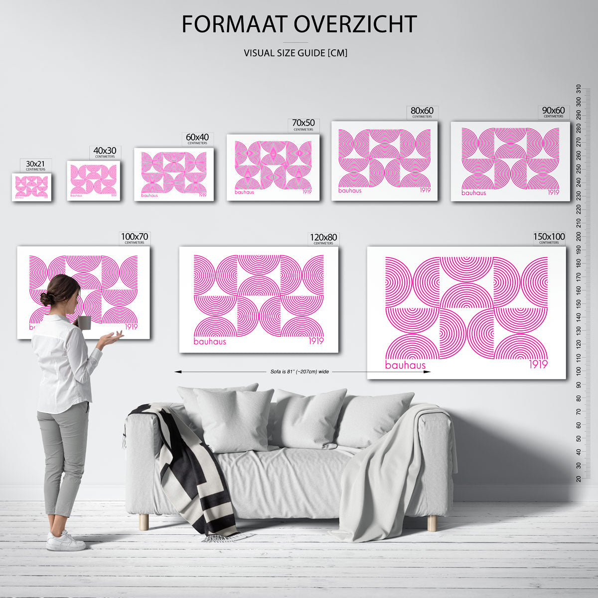 Cirkelpatroon en lijnen Poster