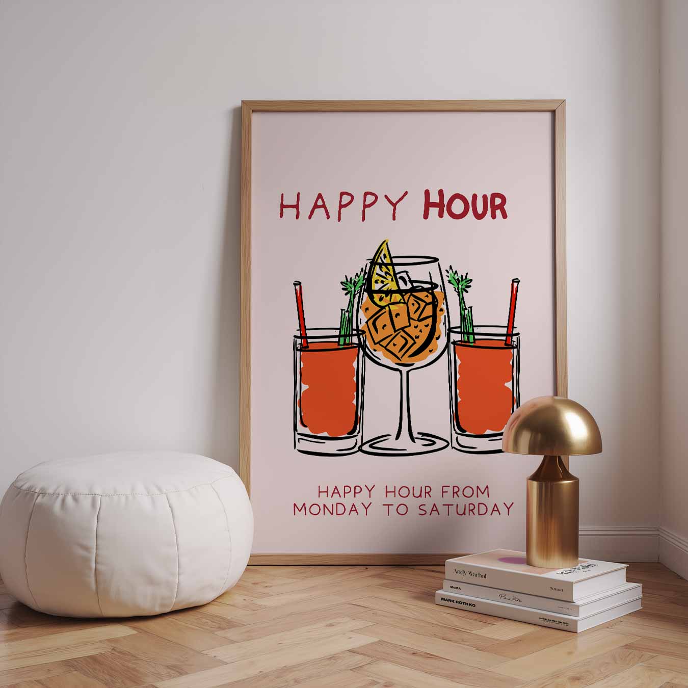 Happy Hour Cocktails Poster