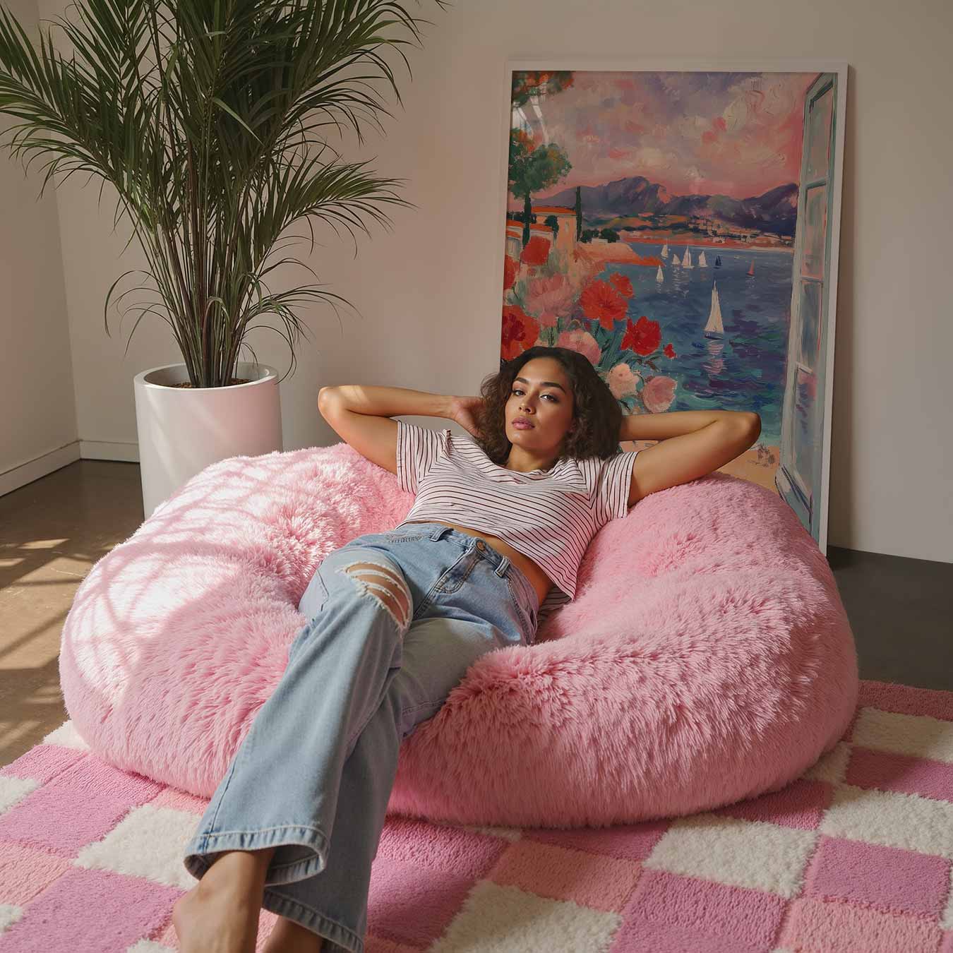 Zomerse Vensteruitzicht Poster-WallArtistic