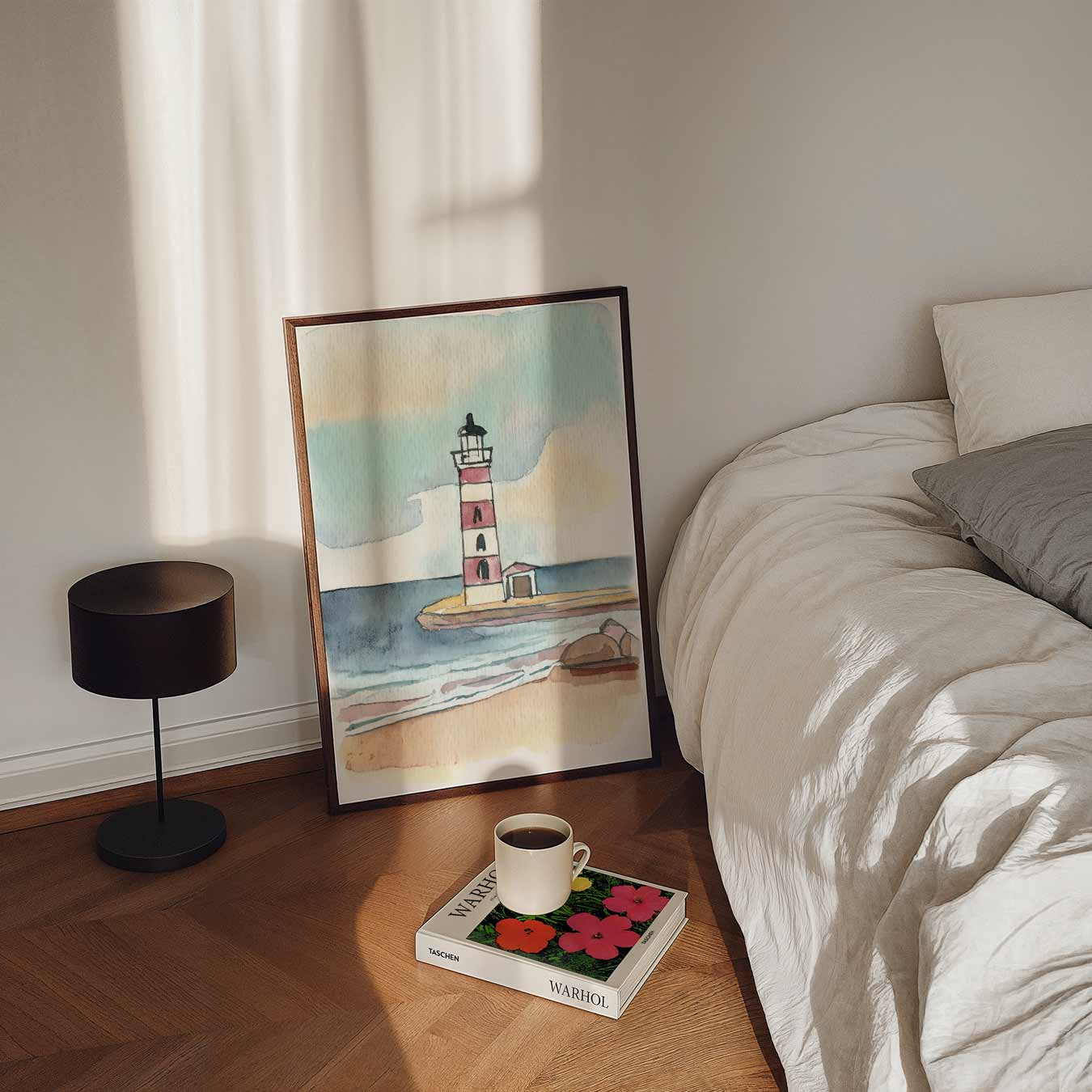 Dromerige Vuurtoren aan de Kust Poster-WallArtistic