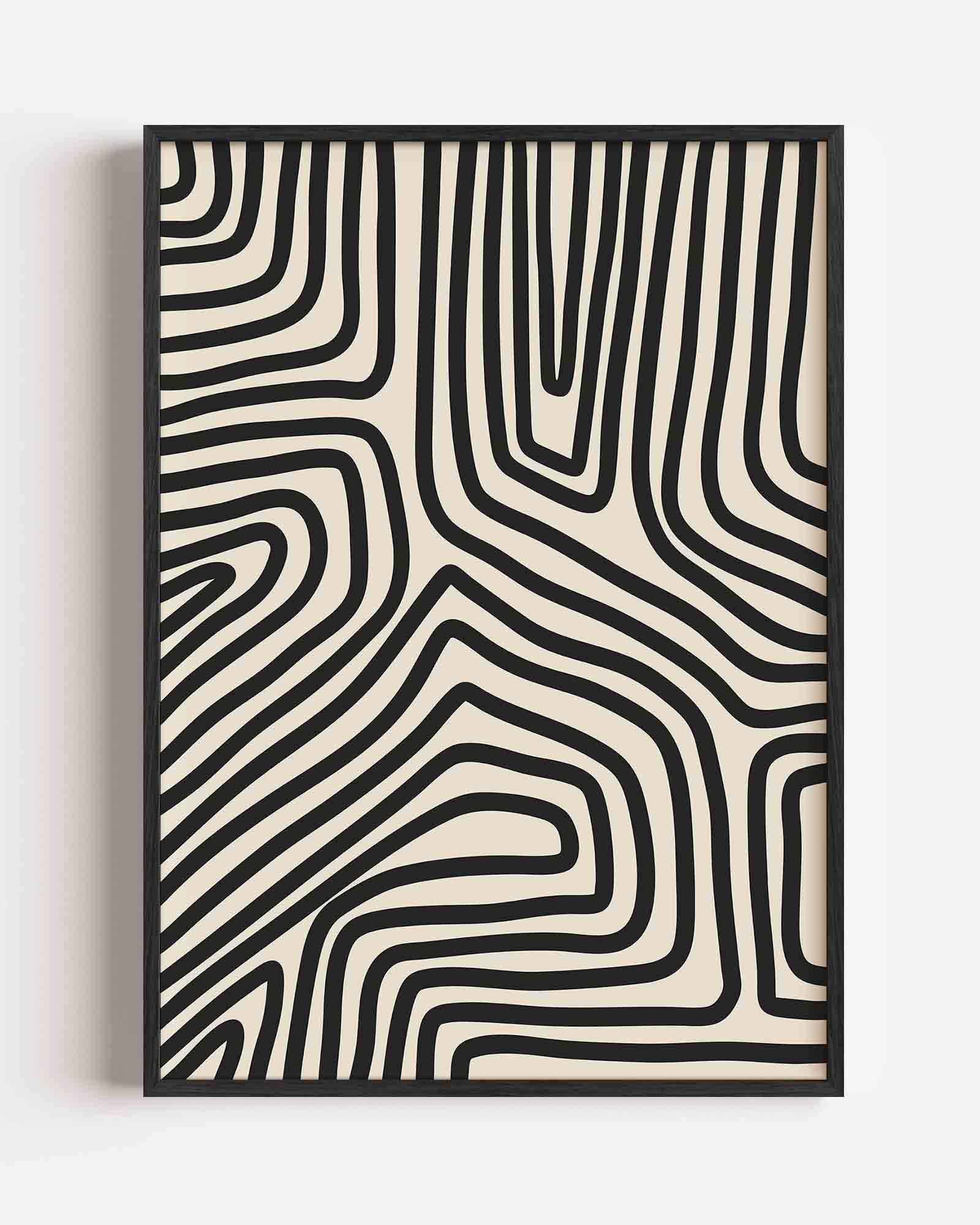 Zwart witte lijnen Poster