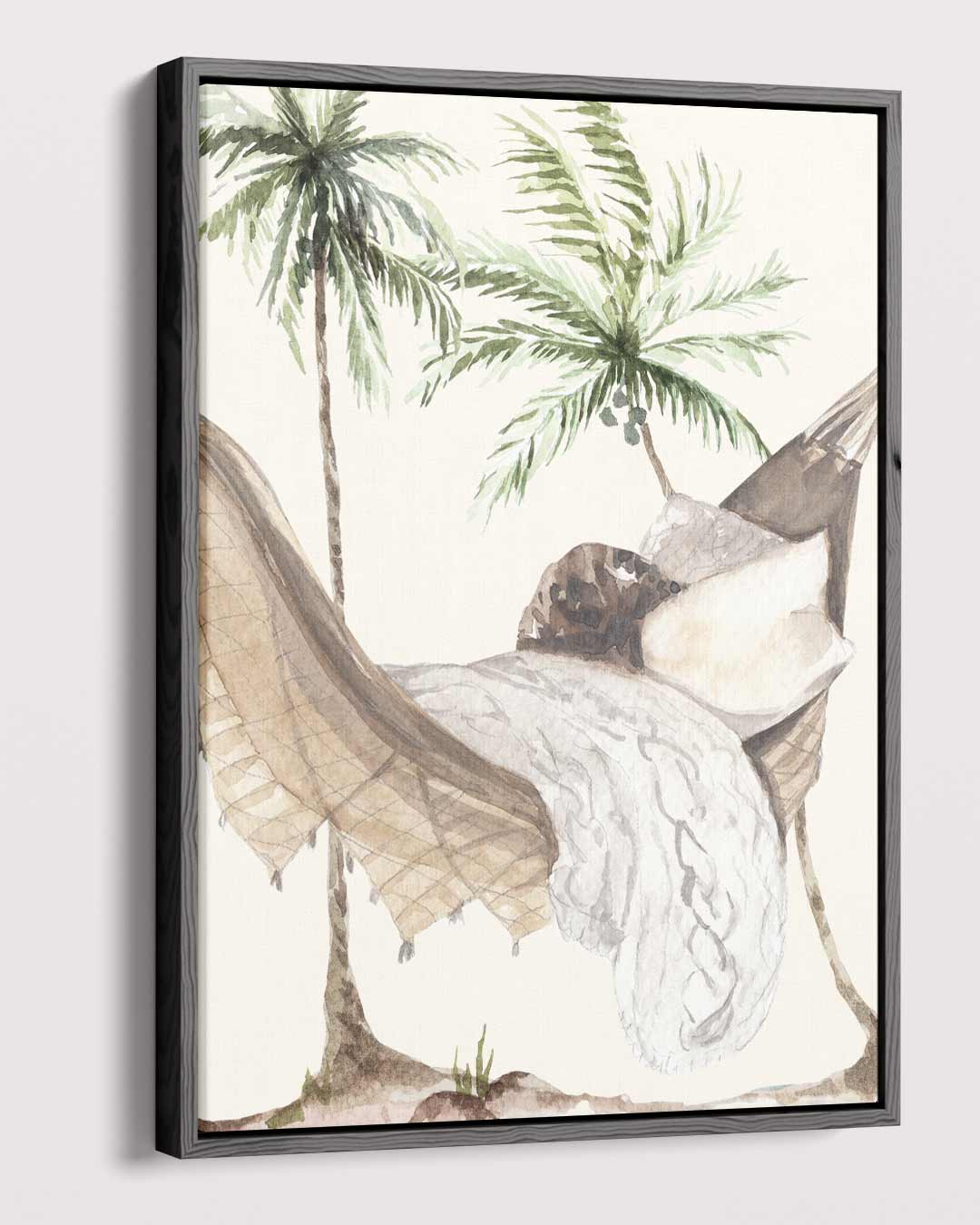 Zonnige Hangmat Droom Kunstwerk-canvas-dibond-plexiglas-wanddecoratie-WallArtistic