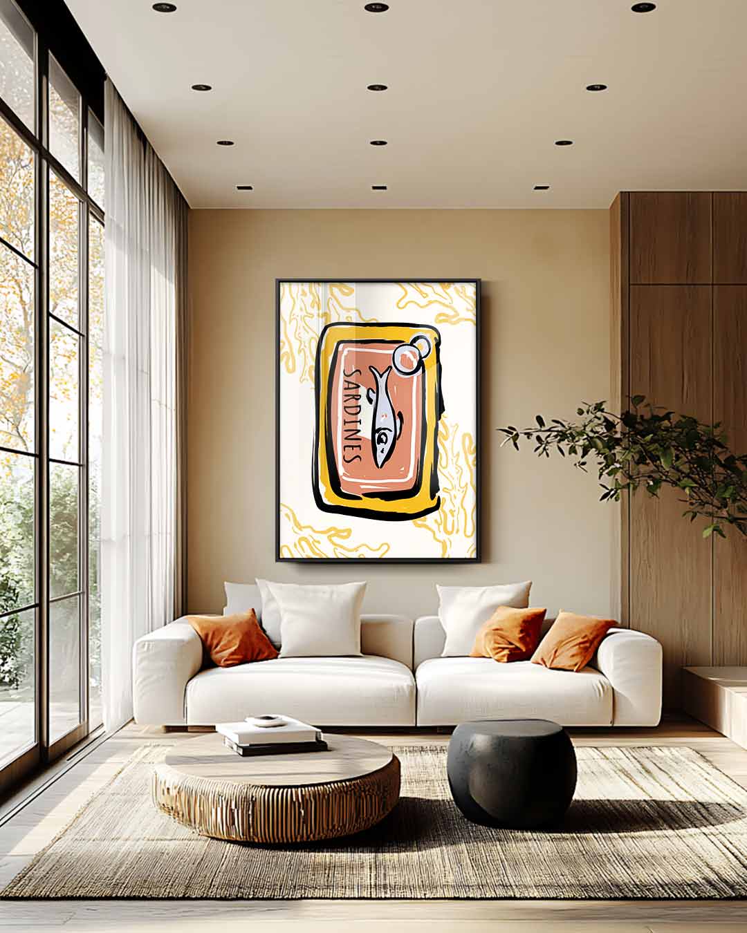 Sardines in Blik Pop Art Kunstwerk-canvas-dibond-plexiglas-wanddecoratie-WallArtistic