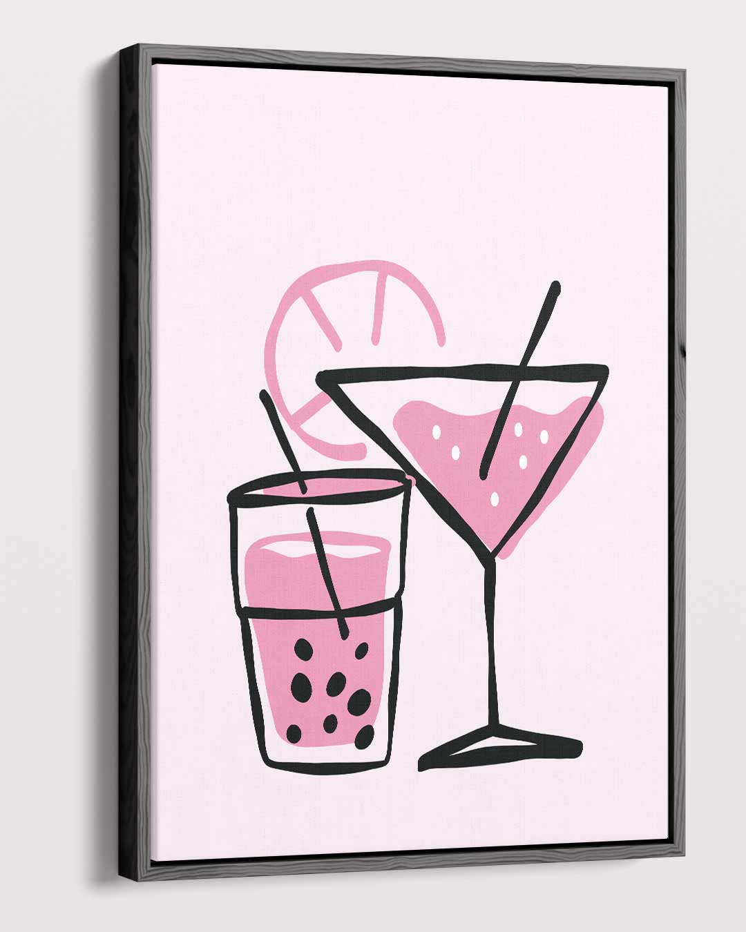 Verfrissende Cocktail Illustratie Kunstwerk-canvas-dibond-plexiglas-wanddecoratie-WallArtistic