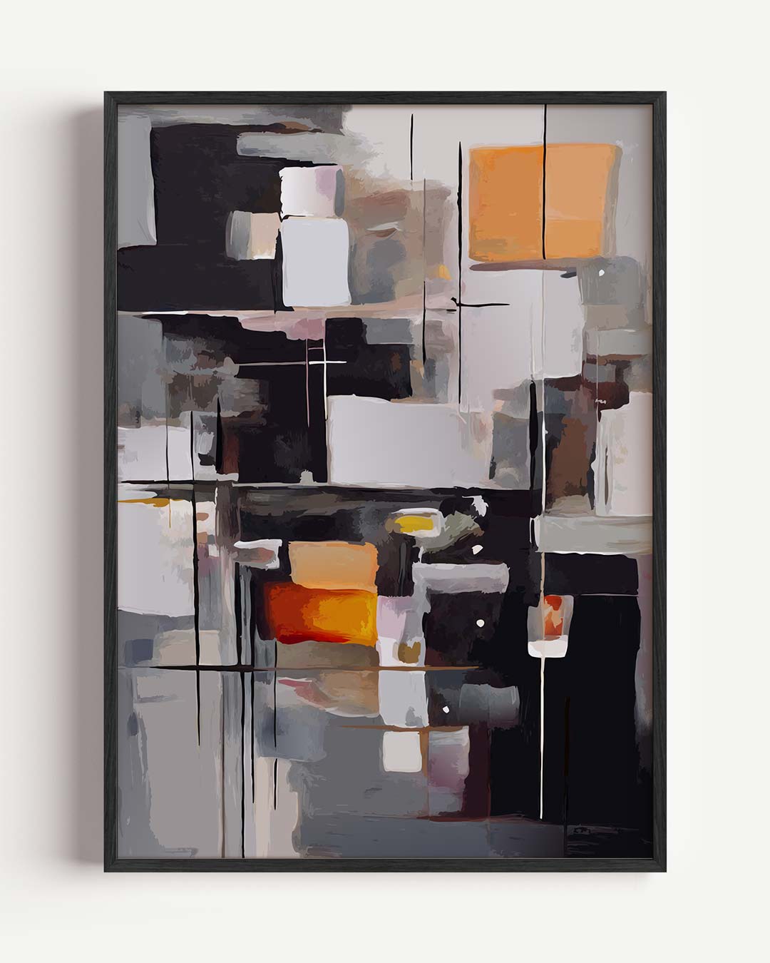 Abstracte Kunstposter in Aardetinten Poster-WallArtistic