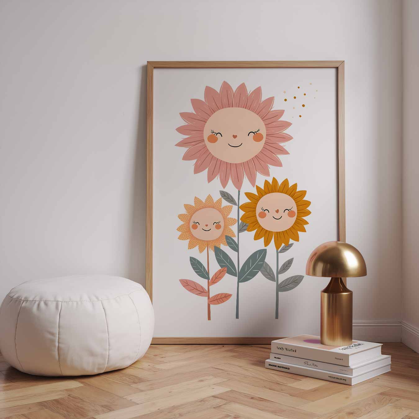 Vrolijke Bloemenfamilie Poster