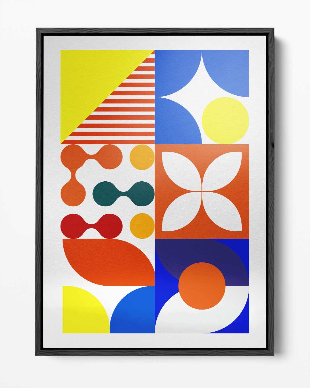 Kleurrijk Geometrisch Genot Kunstwerk-canvas-dibond-plexiglas-wanddecoratie-WallArtistic