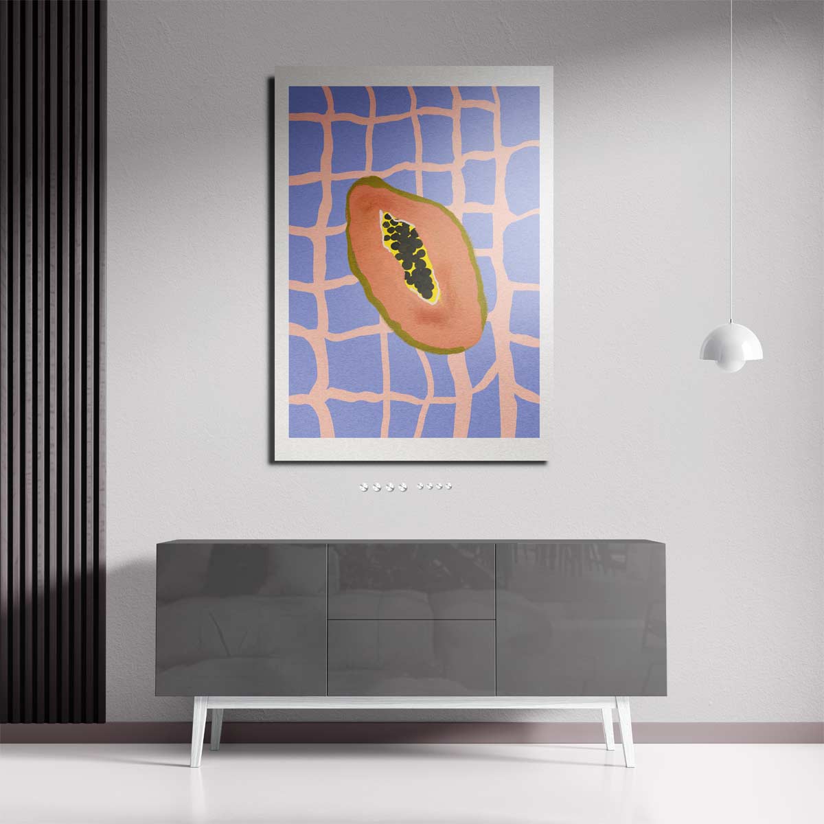 Tropische Papaya Vibes Kunstwerk-canvas-dibond-plexiglas-wanddecoratie-WallArtistic