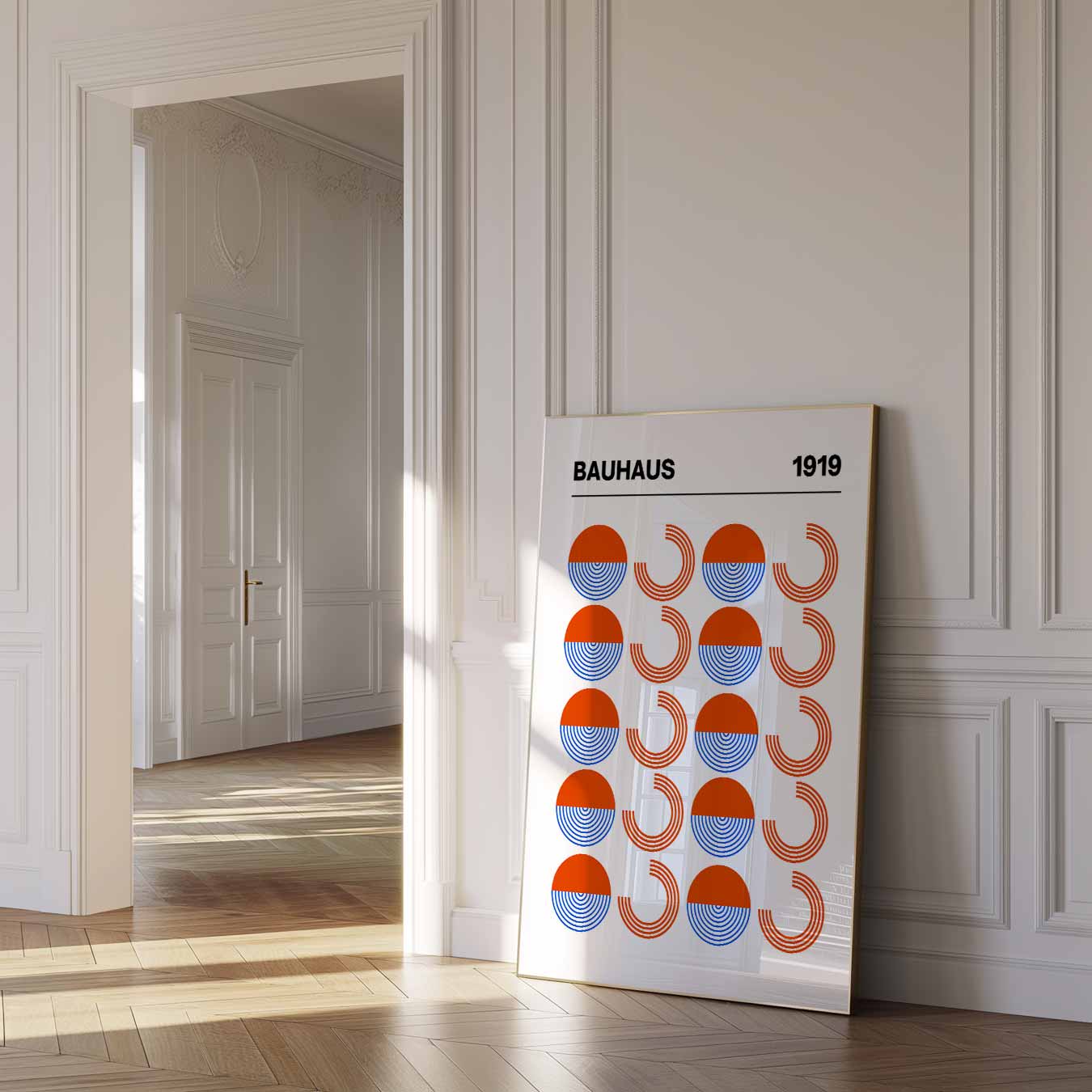 Bauhaus Stijl Vol Cirkel en Halve Cirkel Poster-WallArtistic