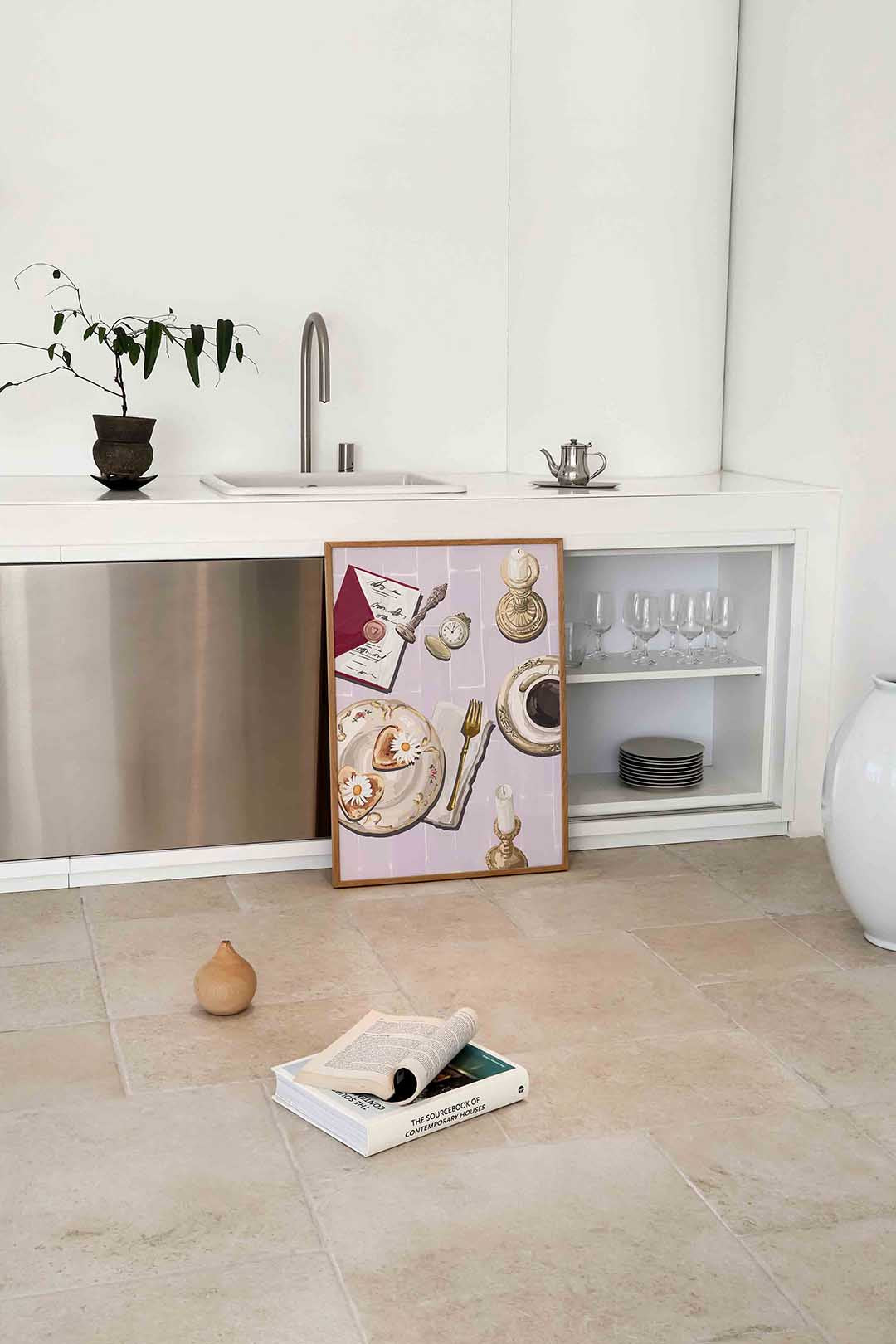 Ontbijt met bloemen Poster
