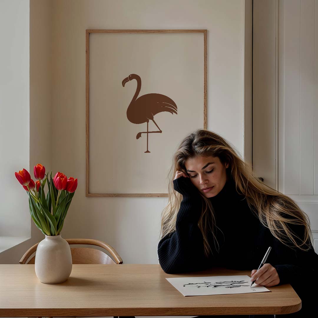 Elegante Flamingo Art Print Poster-WallArtistic